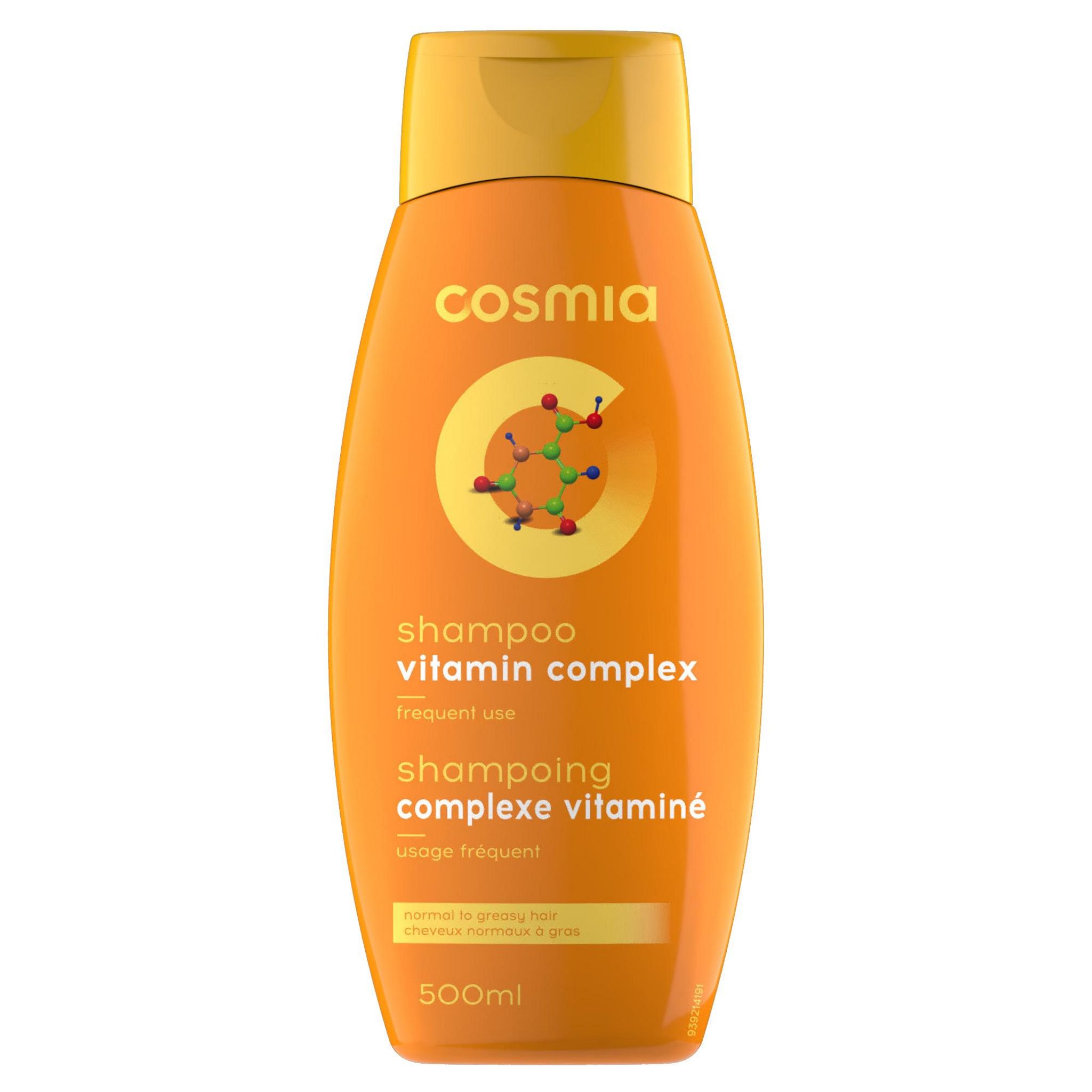 Voir la diapositive 2 : COSMIA Shampoing au complexe vitaminé cheveux normaux à gras 500ml