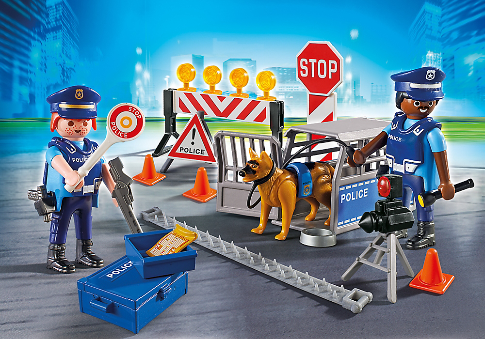 Voir la diapositive 3 : PLAYMOBIL City Action 6924 - barrage de police