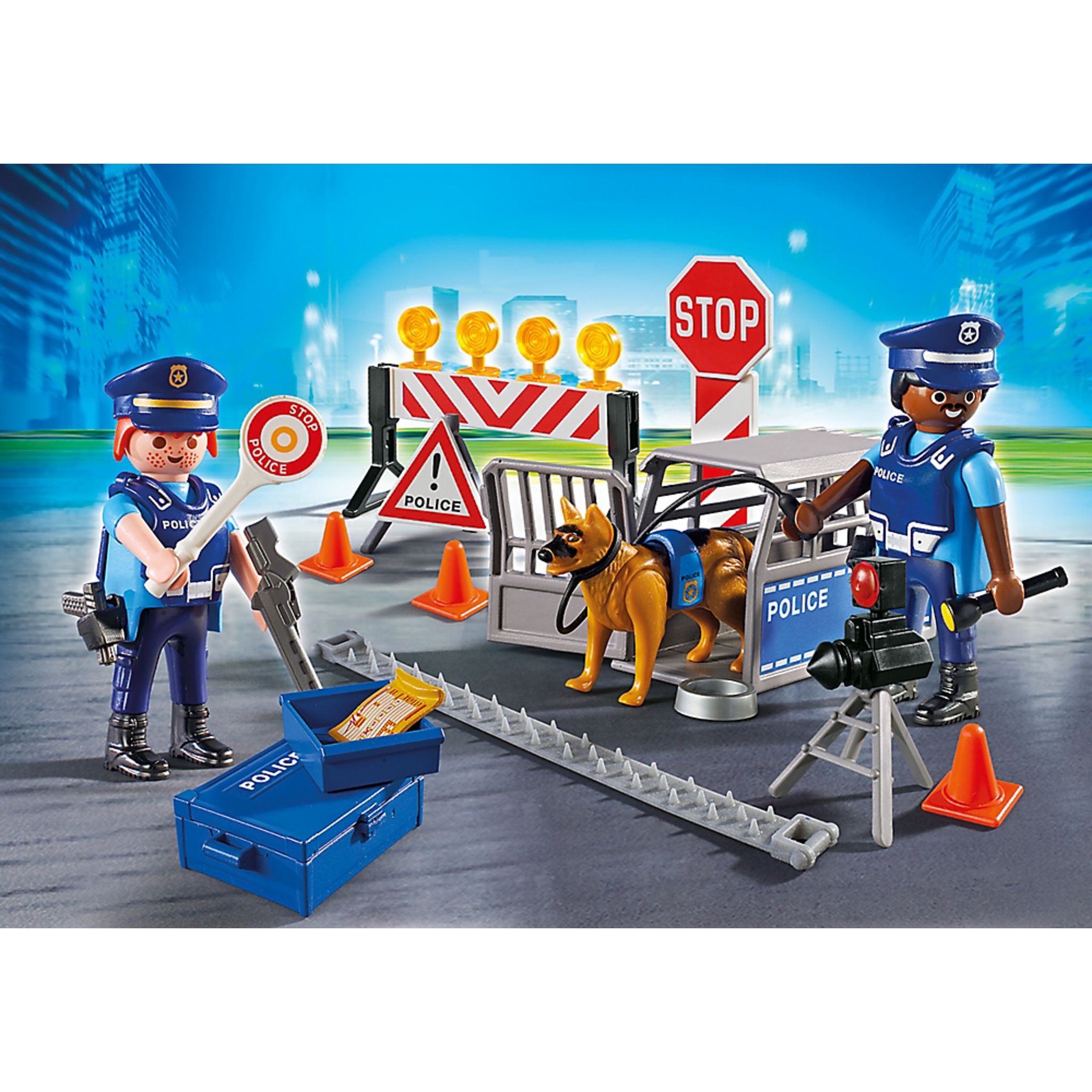 Voir la diapositive 3 : PLAYMOBIL City Action 6924 - barrage de police