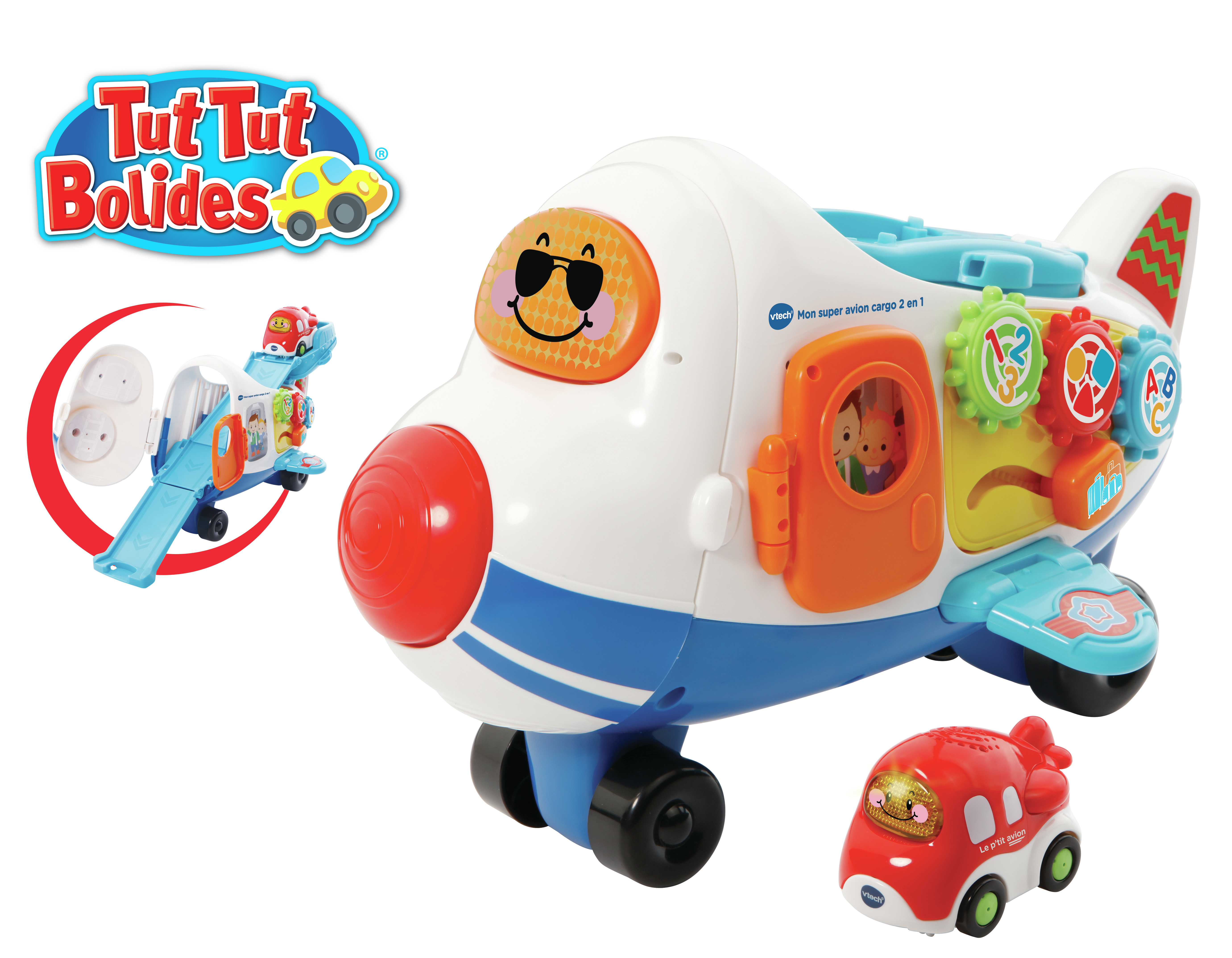 Voir la diapositive 3 : VTECH Mon Super Avion Cargo 2 en 1 Tut Tut Boldies