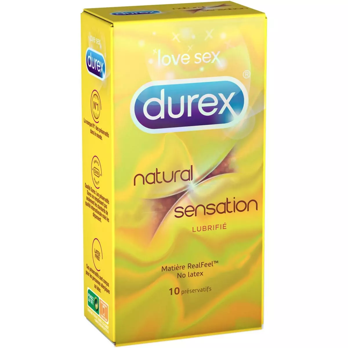 DUREX Natural Sensation préservatifs lubrifiés sans latex 10 préservatifs