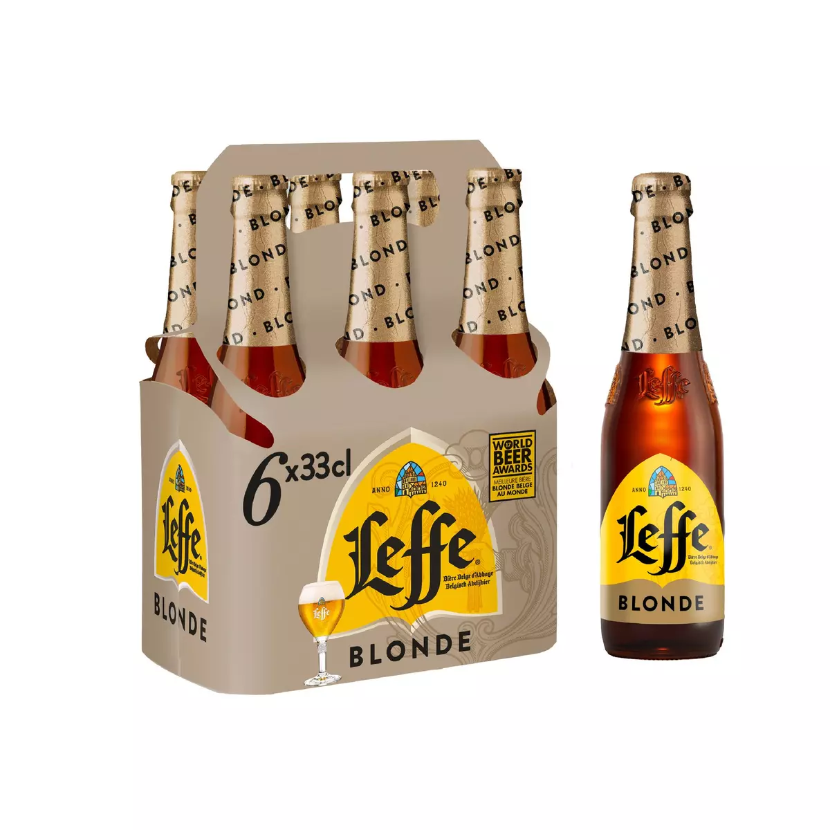 LEFFE Bière blonde 6,6% bouteilles Basket 6x33cl