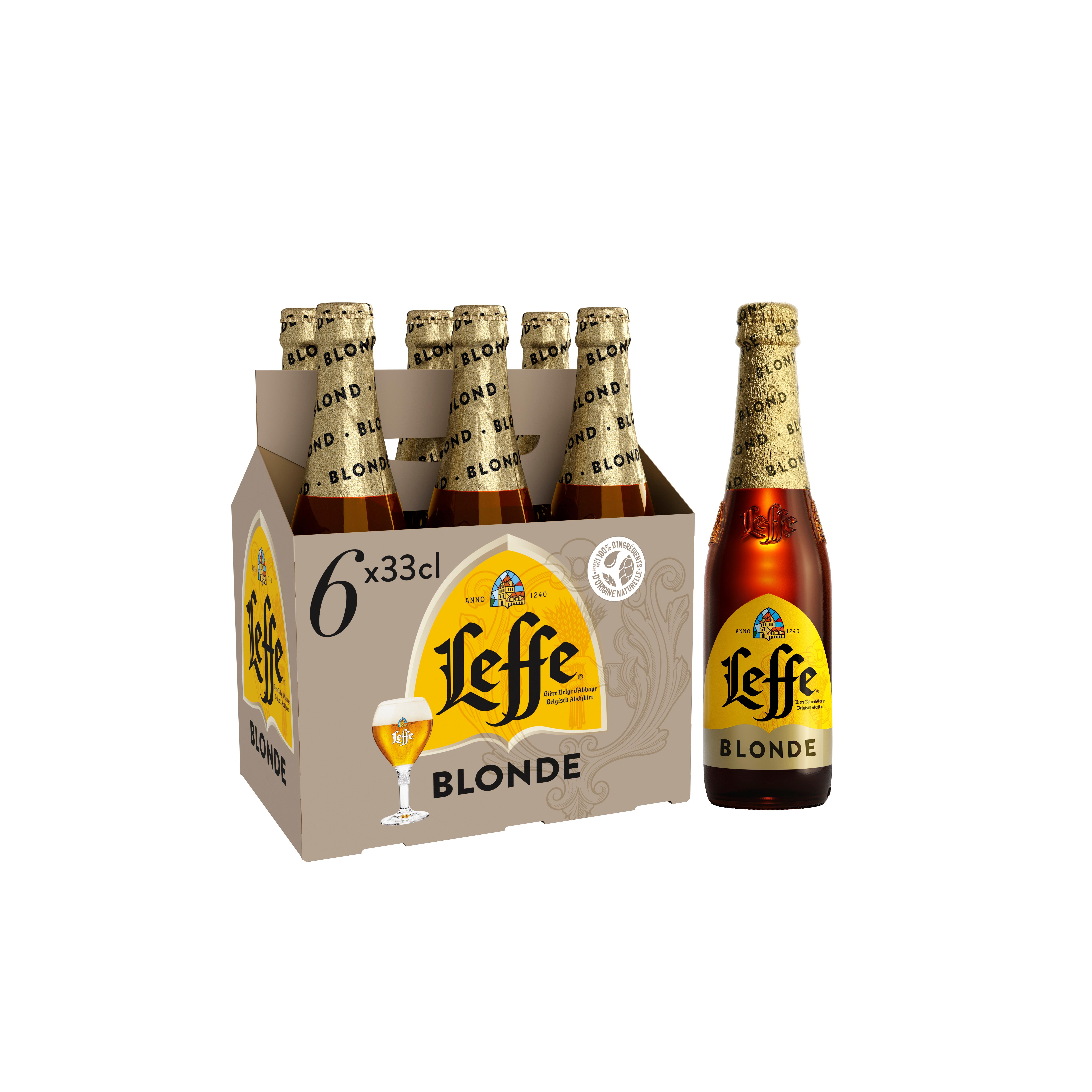 Voir la diapositive 2 : LEFFE Bière blonde 6,6% pack bouteilles 6x33cl