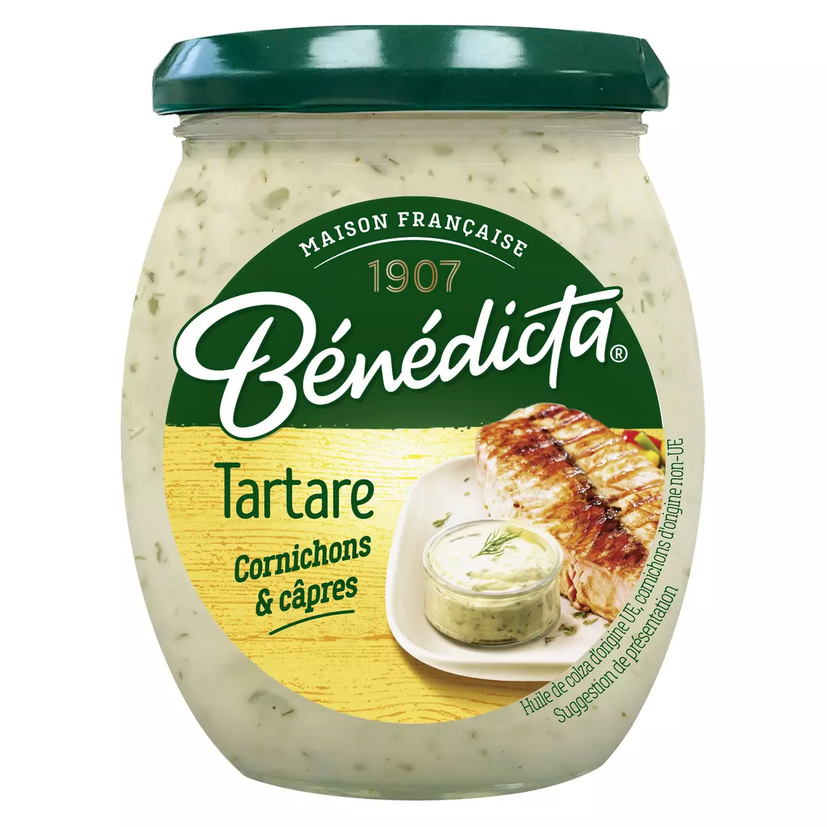 BENEDICTA Sauce tartare aux cornichons et aux câpres en bocal 260g