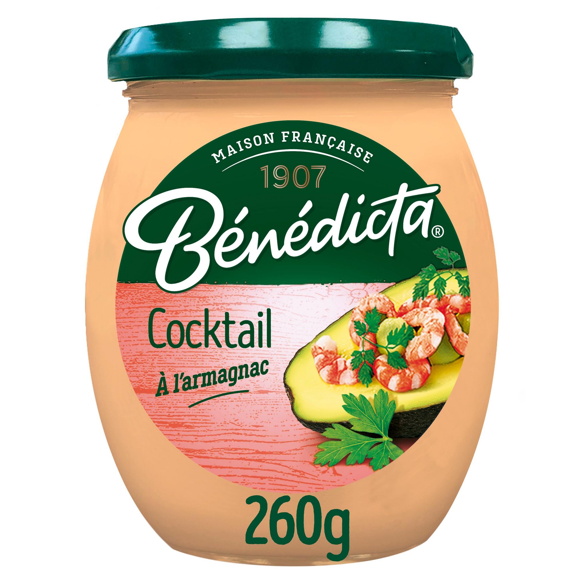 Voir la diapositive 2 : BENEDICTA Sauce cocktail à l'Armagnac en bocal 260g
