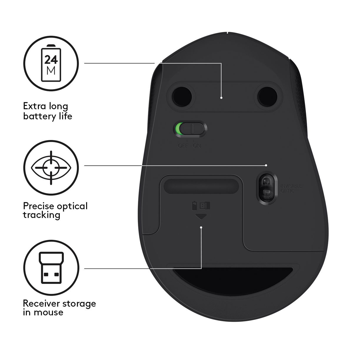 LOGITECH Souris Sans Fil M330 Silent PLUS pour PC/Mac