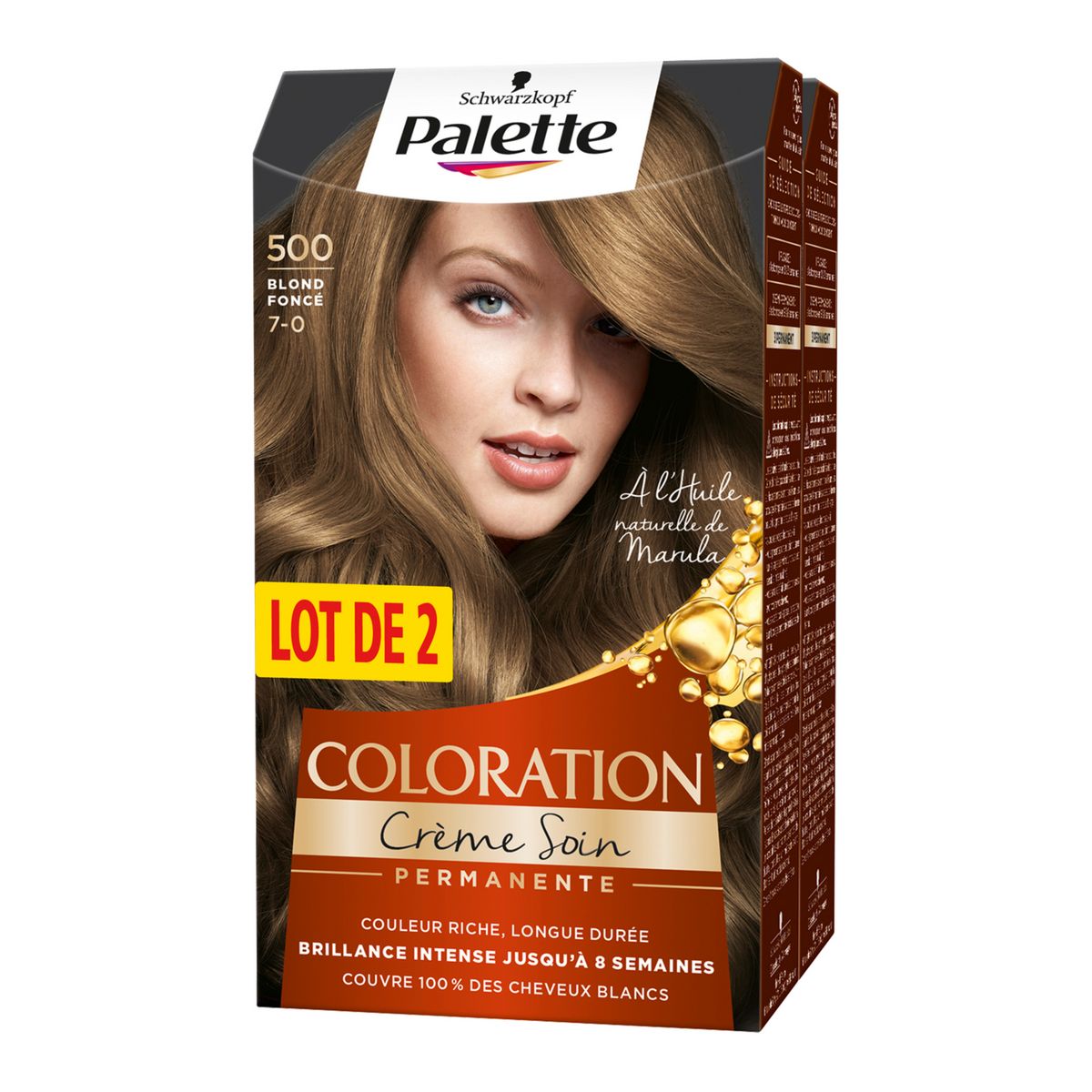 SCHWARZKOPF PALETTE Coloration crème soin permanente 500 blond foncé 2 kits