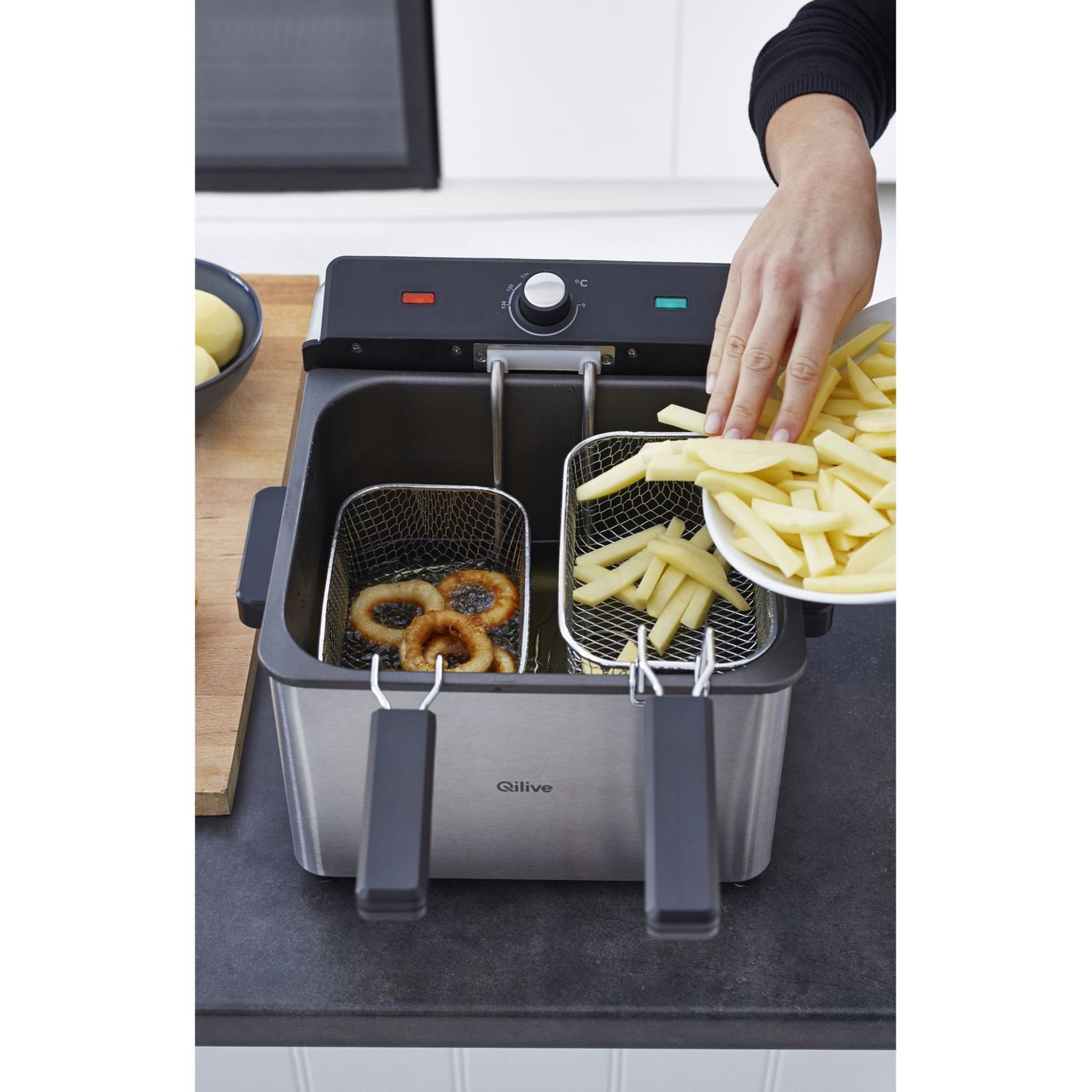 Voir la diapositive 8 : QILIVE Friteuse électrique semi-professionnelle Deep Fryer 871358 Q.5740