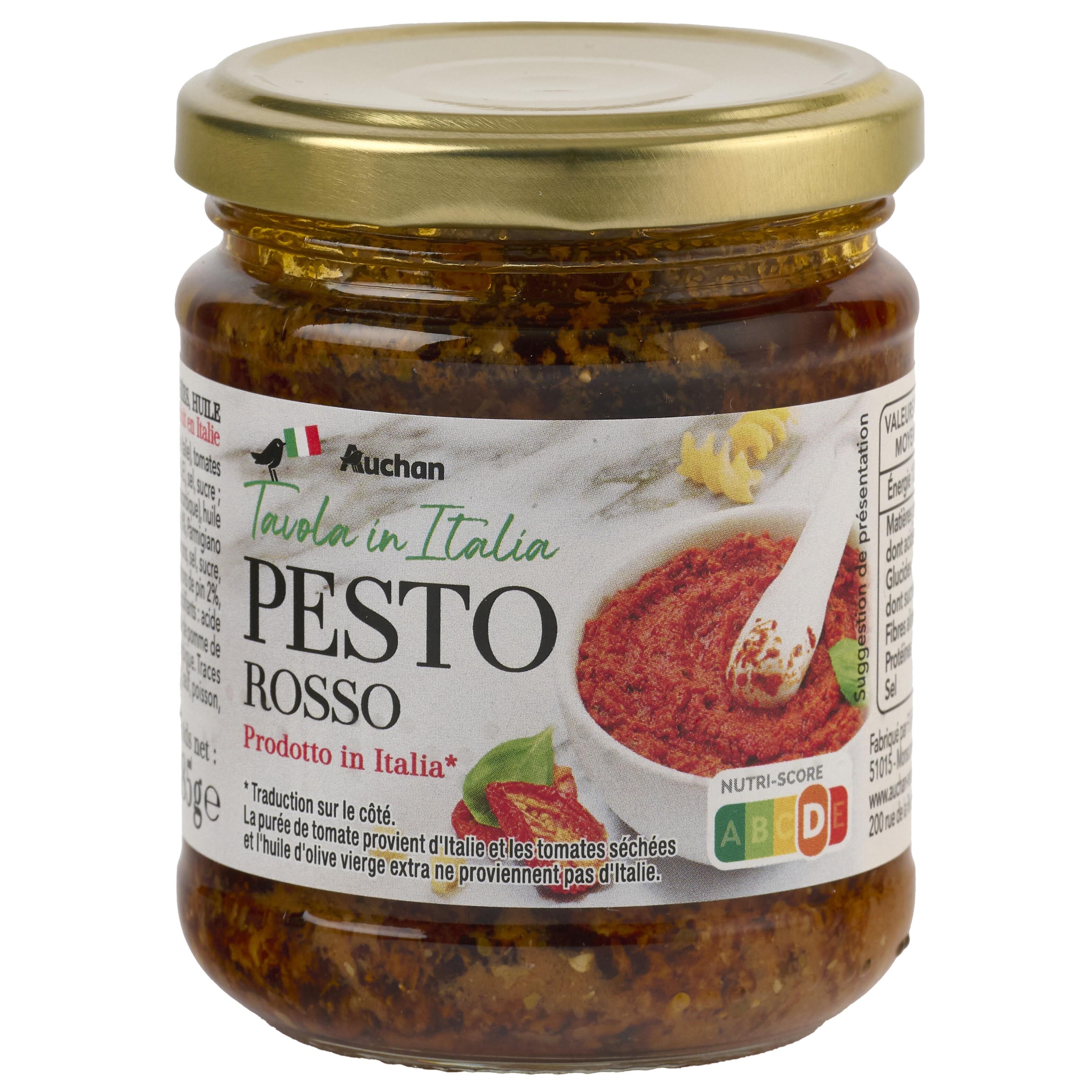 Voir la diapositive 5 : AUCHAN TAVOLA IN ITALIA Sauce pesto rosso en bocal 185g