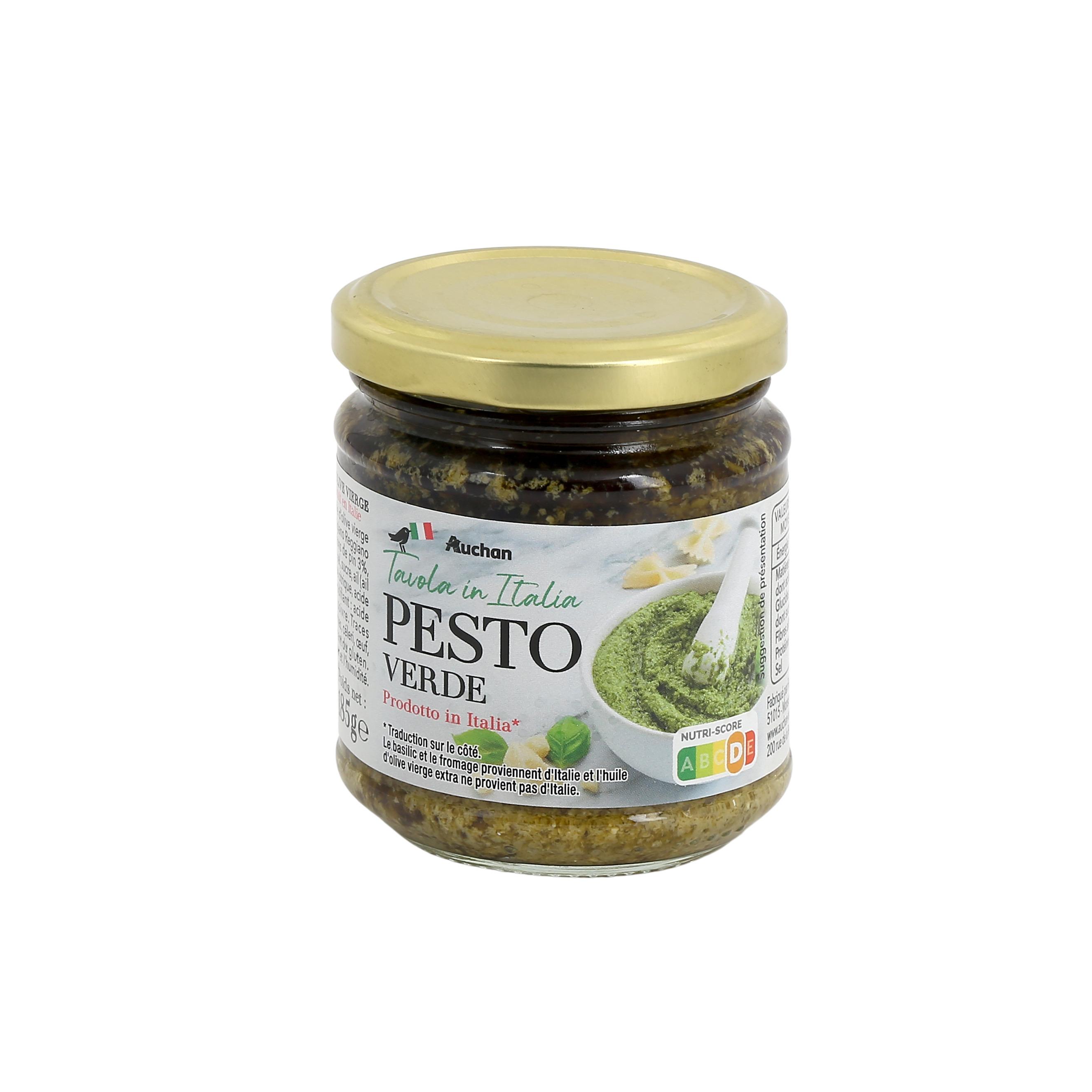 Voir la diapositive 2 : AUCHAN TAVOLA IN ITALIA Sauce pesto verde au basilic en bocal 185g