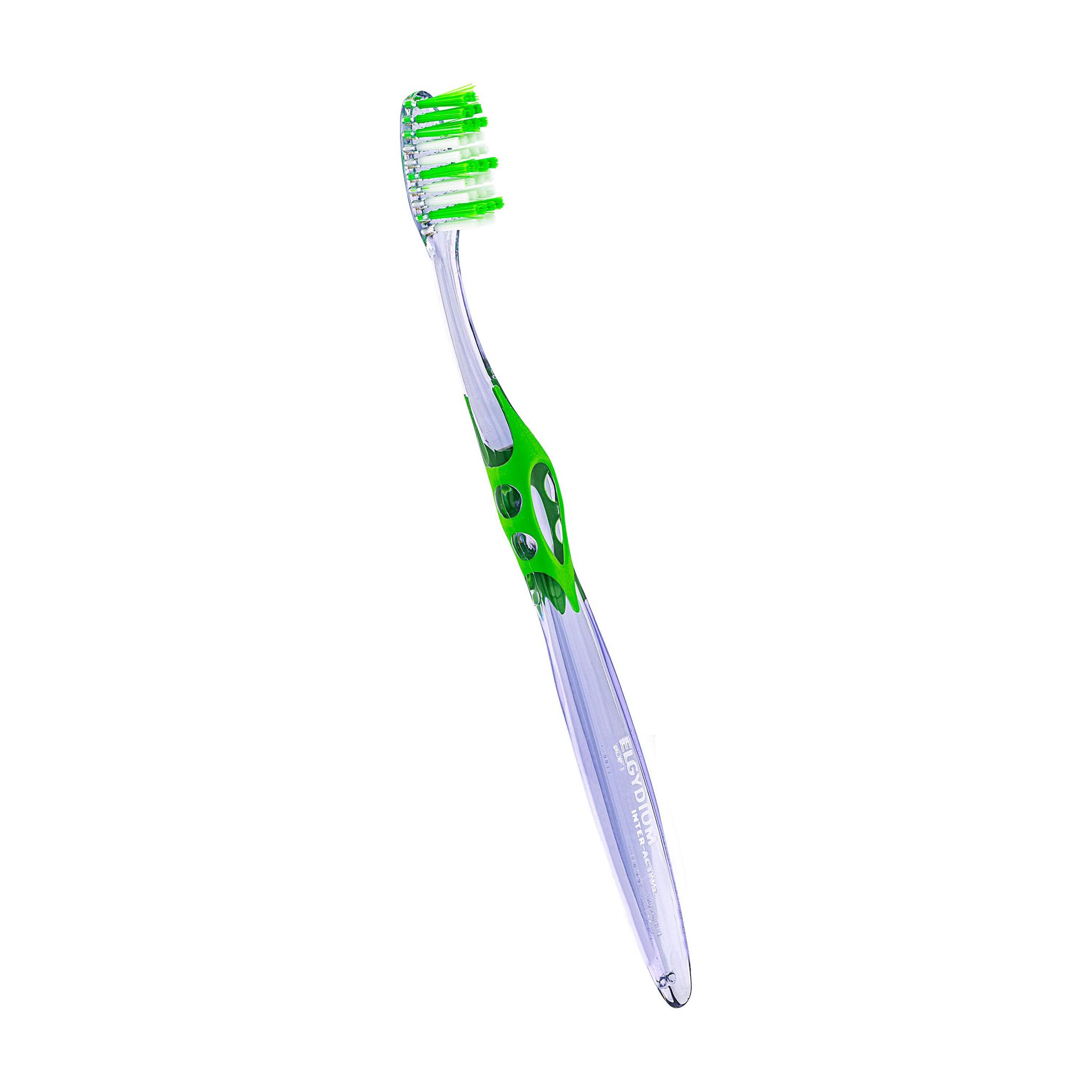 Voir la diapositive 2 : ELGYDIUM Brosse à dents inter-active souple 1 pièce