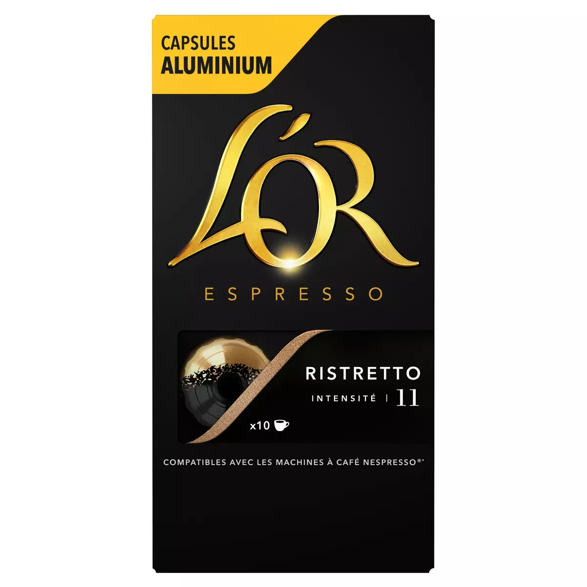 L'OR ESPRESSO Capsules de café ristretto intensité 11 compatibles Nespresso 10 capsules 52g
