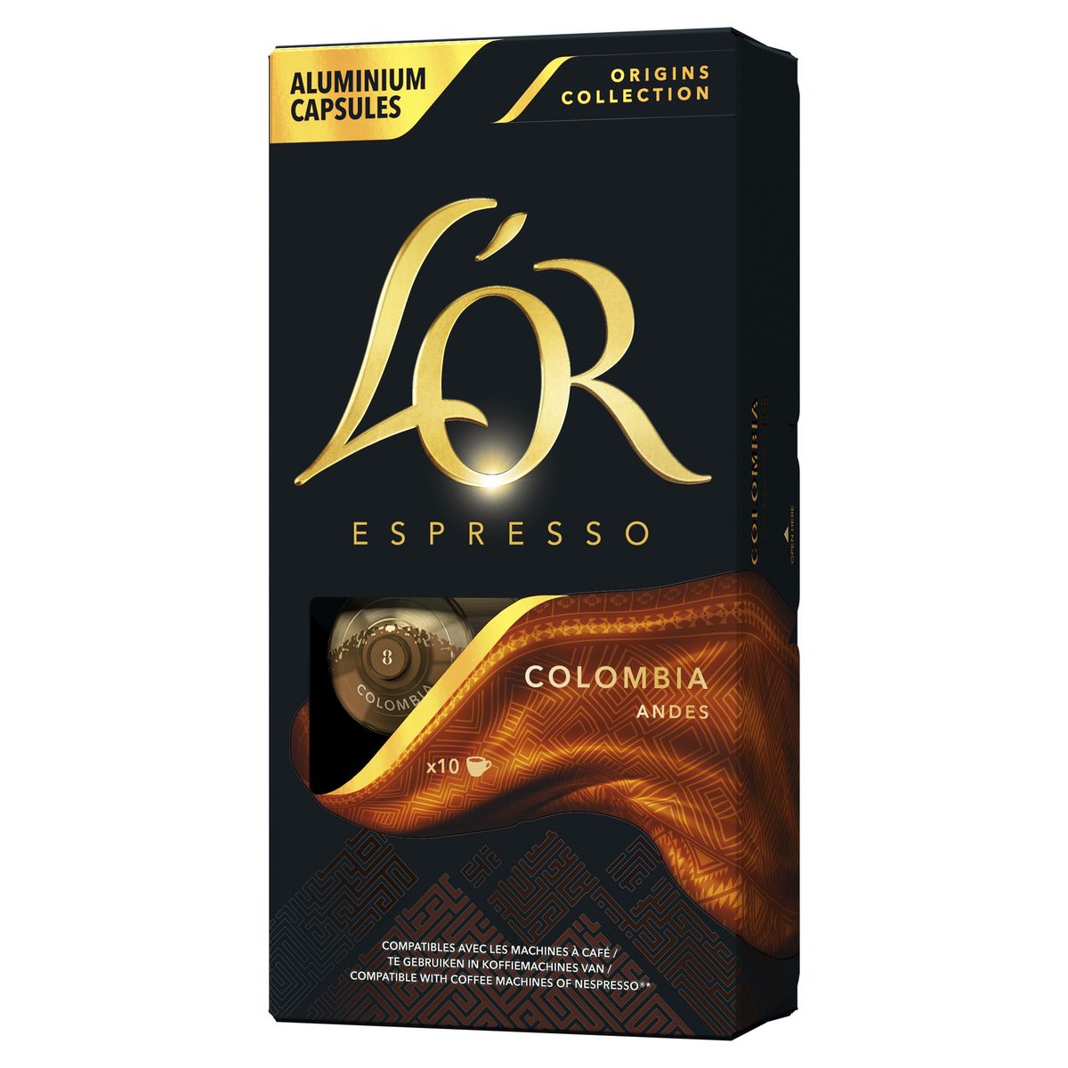 L'OR ESPRESSO Capsules de café Colombia Andes compatibles Nespresso 10 capsules 52g