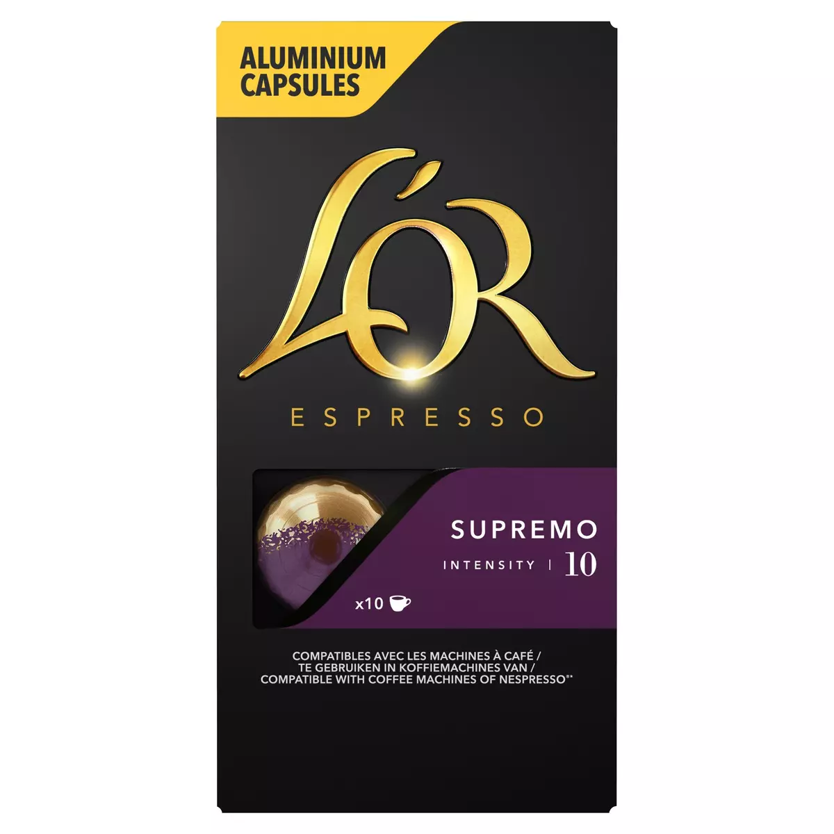 L'OR Capsules de café supremo intensité 10 compatibles Nespresso 10 capsules 52g