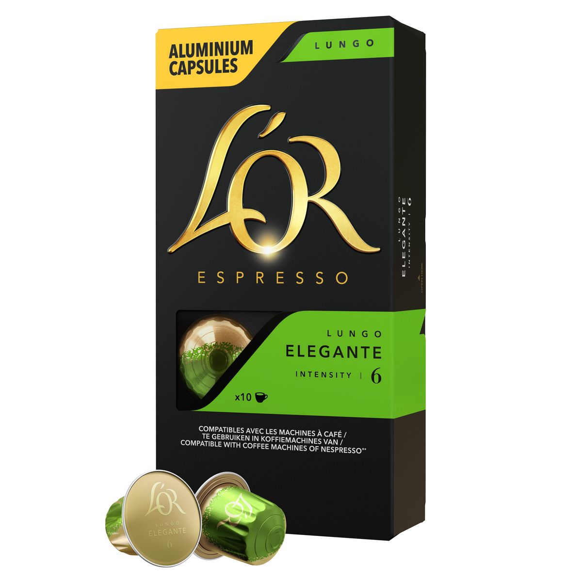 L'OR ESPRESSO Capsules de café lungo elegante compatibles Nespresso 10 capsules 52g
