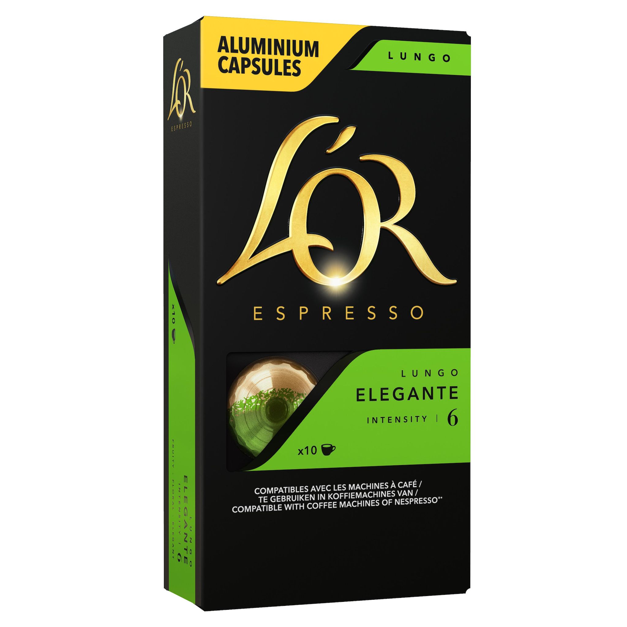 Voir la diapositive 3 : L'OR ESPRESSO Capsules de café lungo elegante compatibles Nespresso 10 capsules 52g