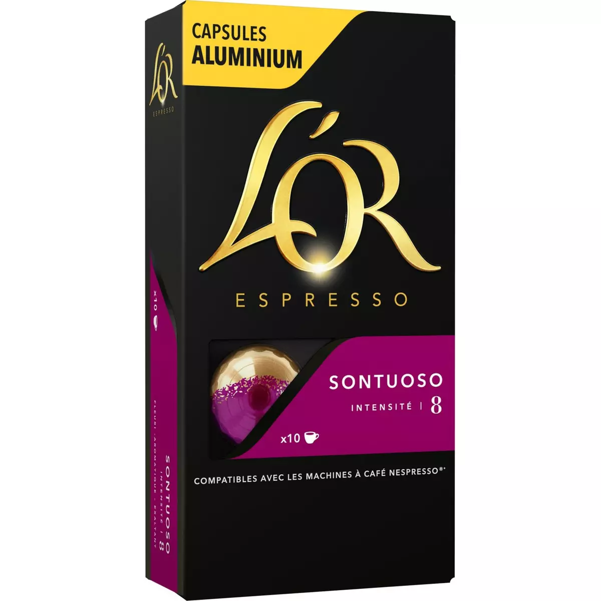 L'OR ESPRESSO Capsules de café sontuoso intensité 8 compatibles Nespresso 10 capsules 52g