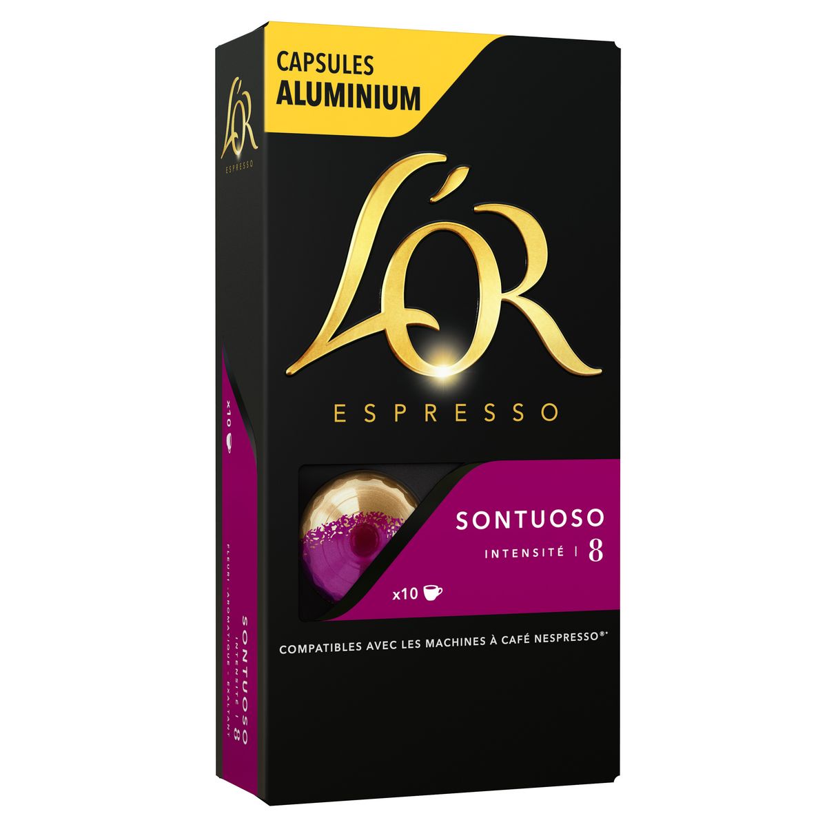 L'OR ESPRESSO Capsules de café sontuoso intensité 8 compatibles Nespresso 10 capsules 52g