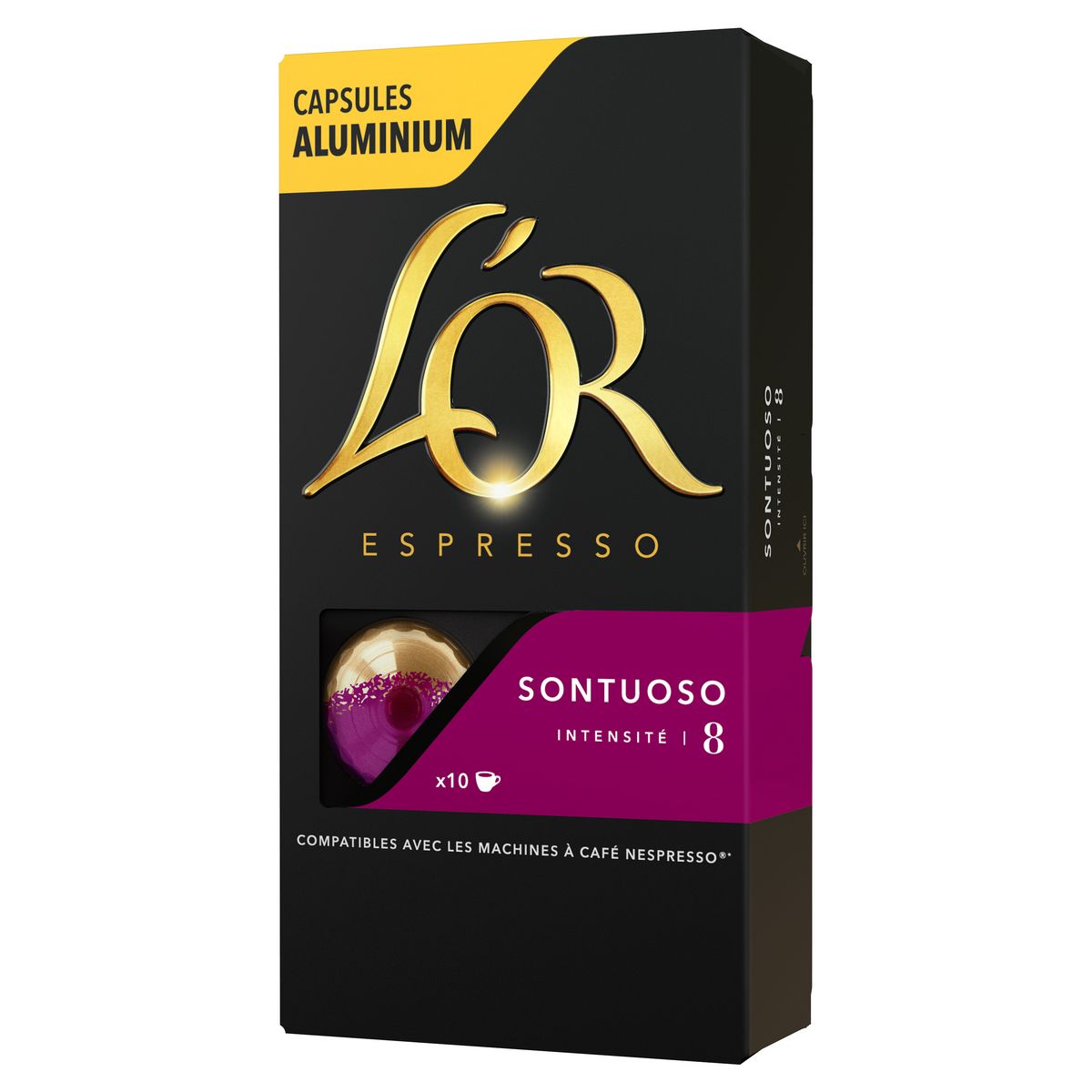 L'OR ESPRESSO Capsules de café sontuoso intensité 8 compatibles Nespresso 10 capsules 52g
