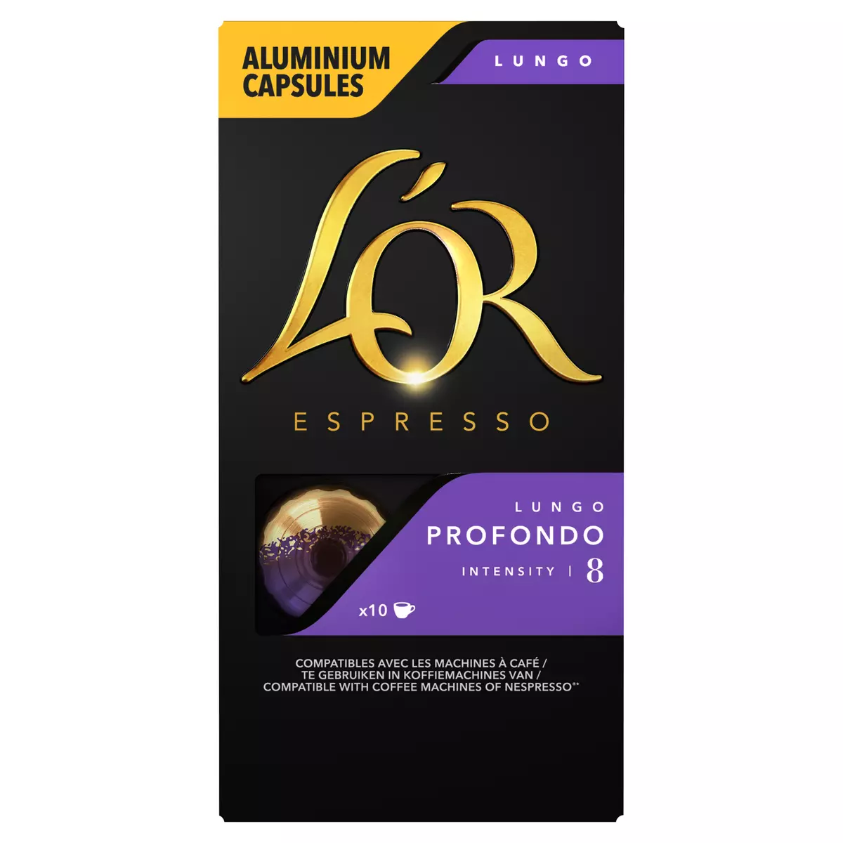 L'OR ESPRESSO Café lungo profondo en capsule aluminium pour Nespresso 10 capsules 52g