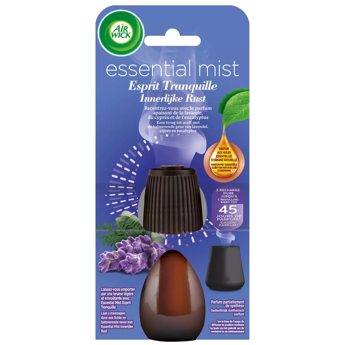 AIR WICK Essential Mist recharge esprit tranquille eucalyptus lavandin 20ml