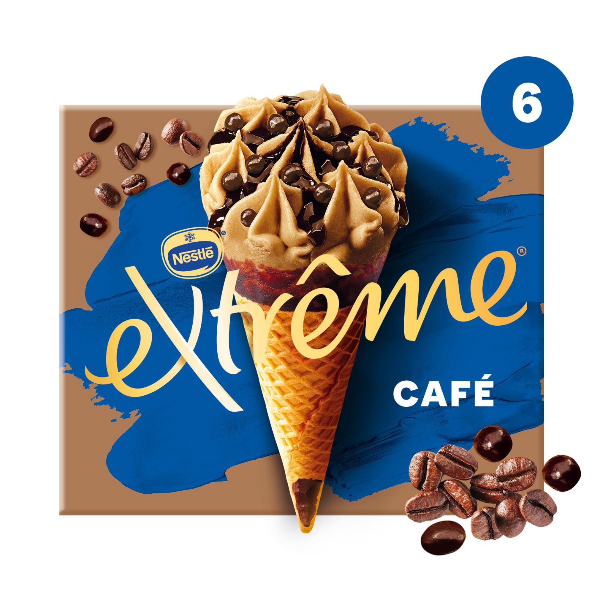 Voir la diapositive 2 : EXTREME L'original cônes glacés au café sauce chocolat et café 6 pièces 426g