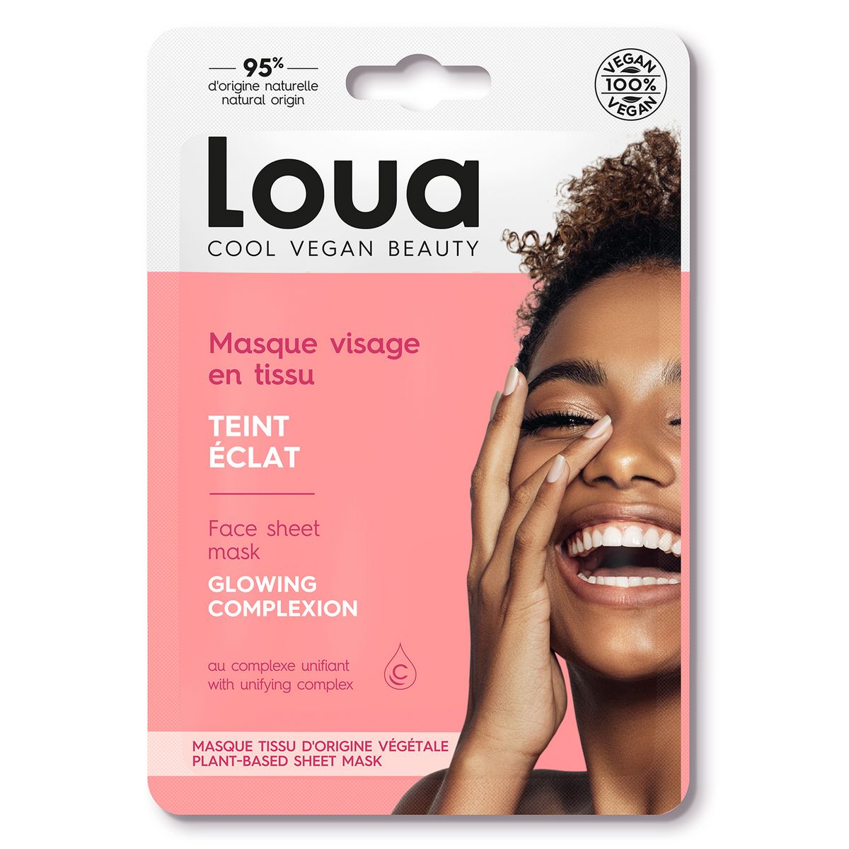 LOUA Masque visage en tissu à la vitamine C teint éclat 1 pièce