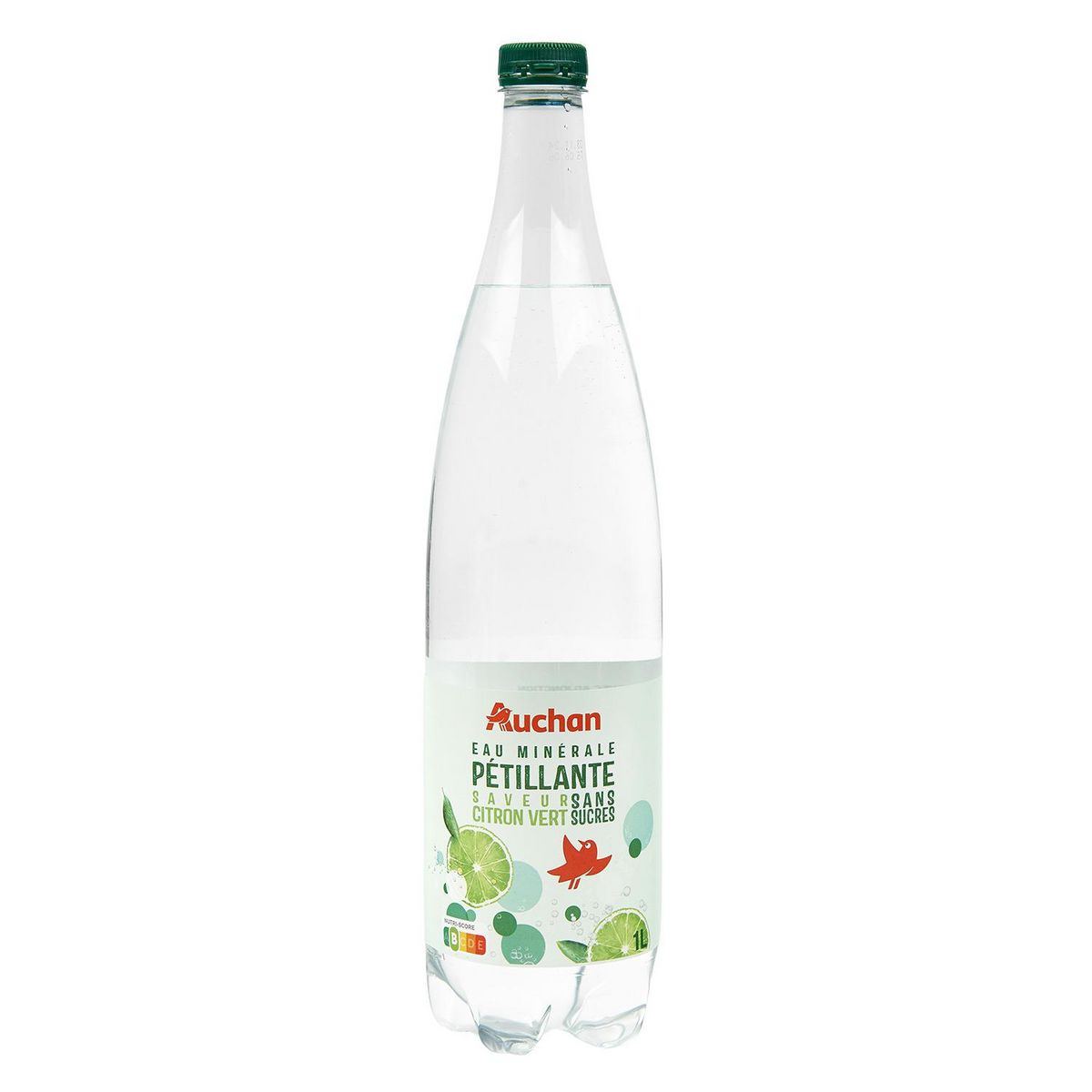 AUCHAN Eau gazeuse au citron vert 1L