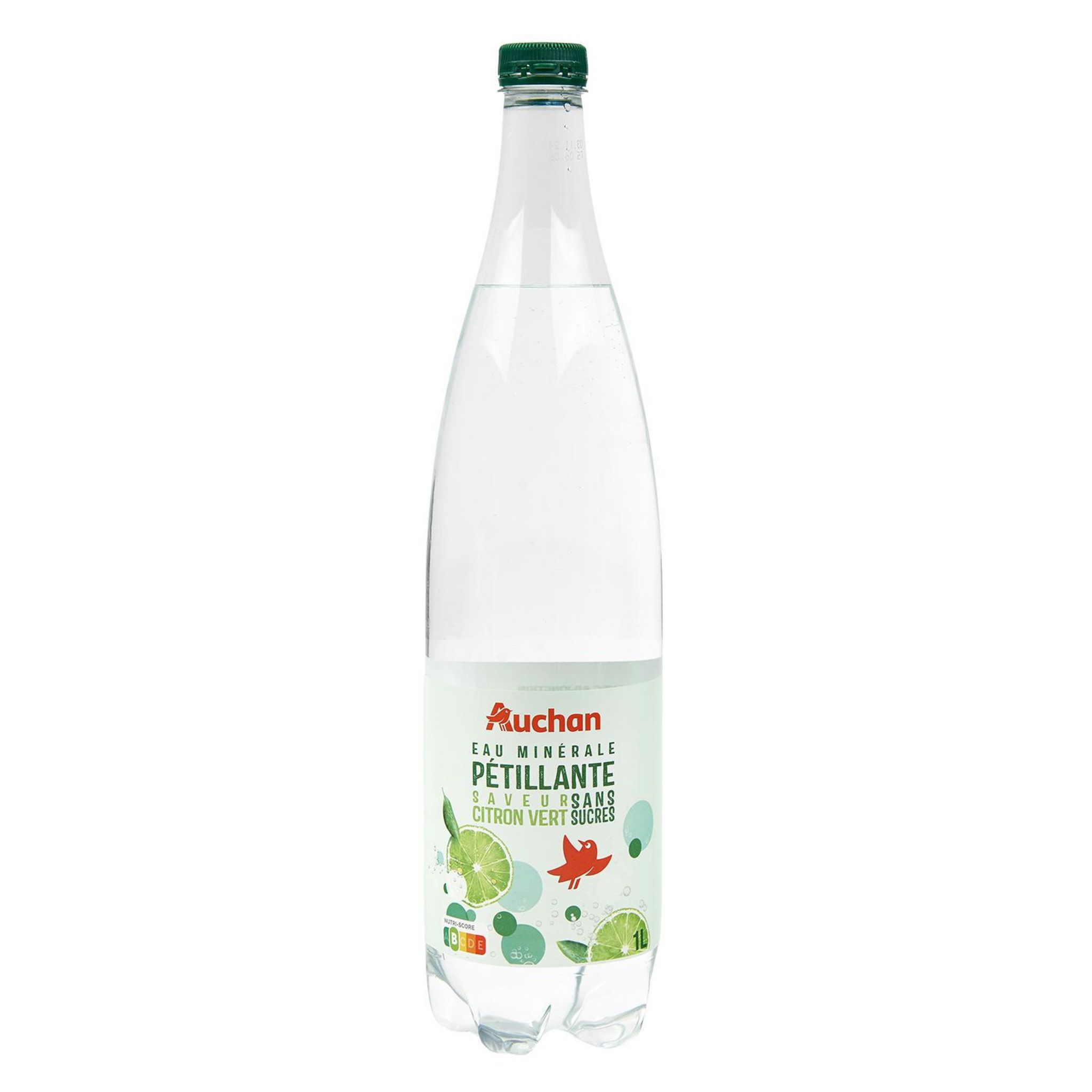 Voir la diapositive 3 : AUCHAN Eau gazeuse au citron vert 1L