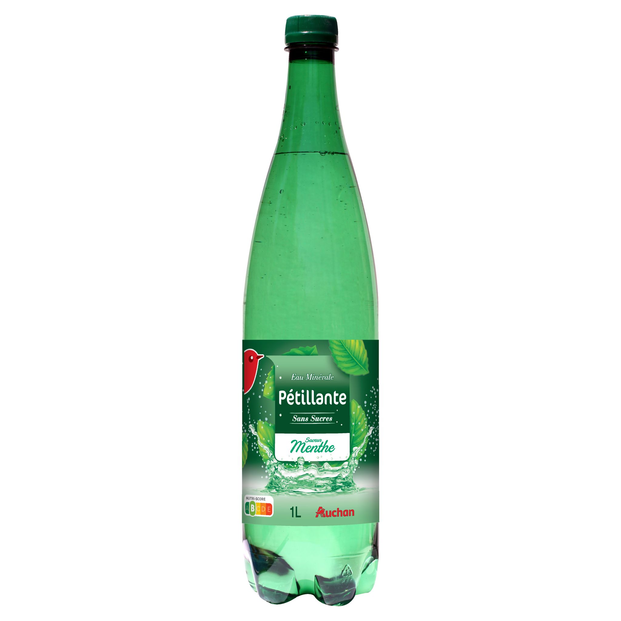 AUCHAN Eau gazeuse à la menthe 1l