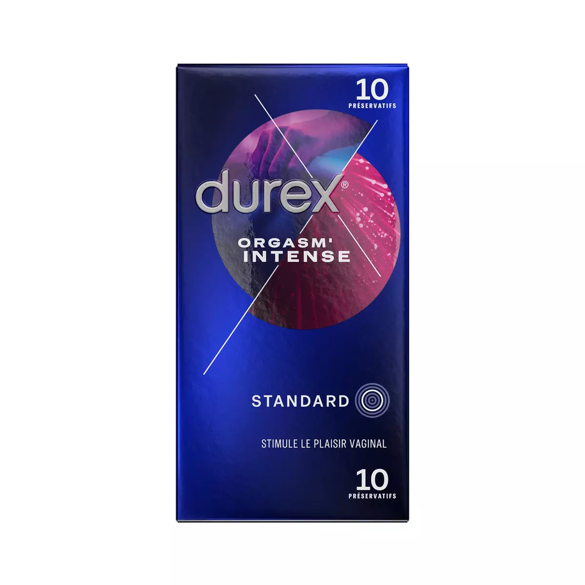 DUREX Orgasm' Intense Préservatifs lubrifiés perlés et nervurés 10 préservatifs