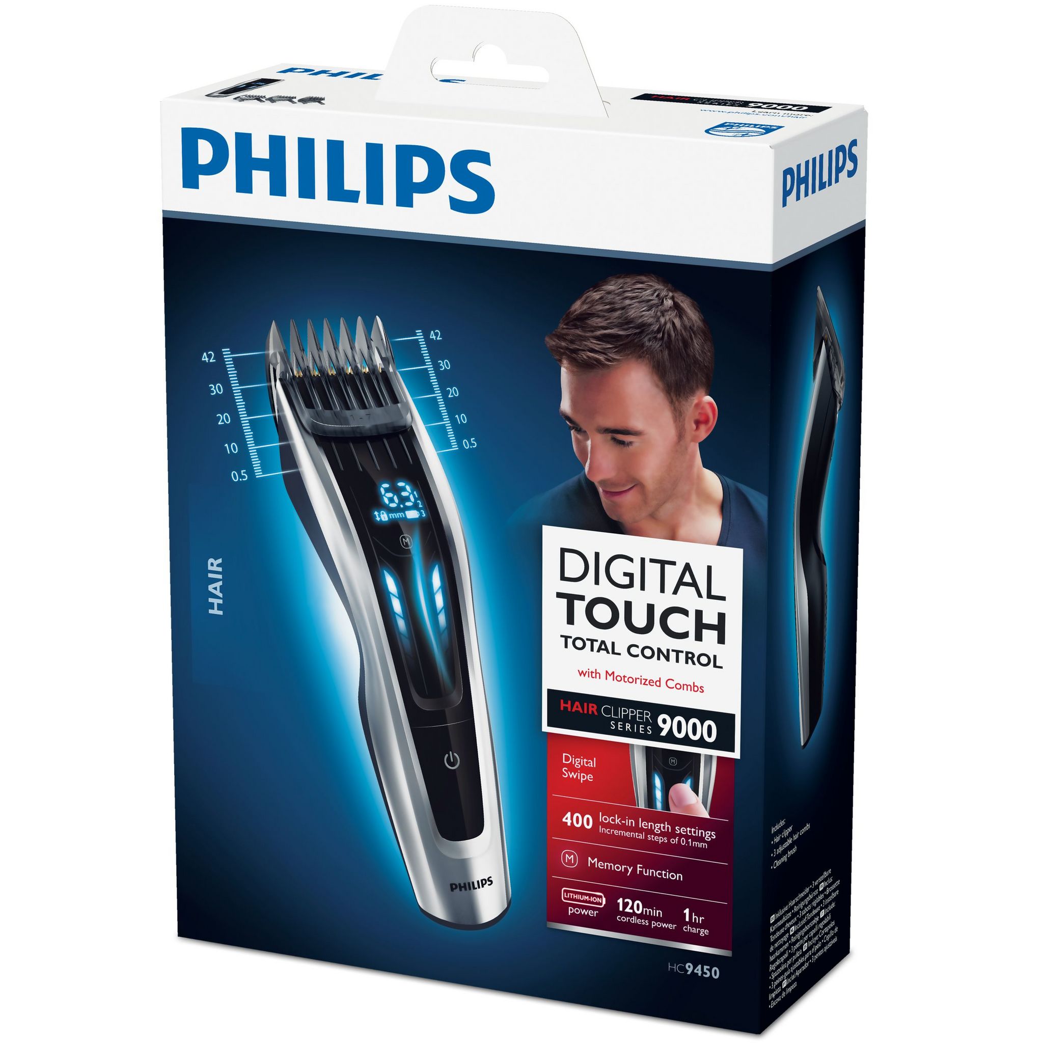 Voir la diapositive 2 : PHILIPS Tondeuse à cheveux HC9450/15 Series 9000