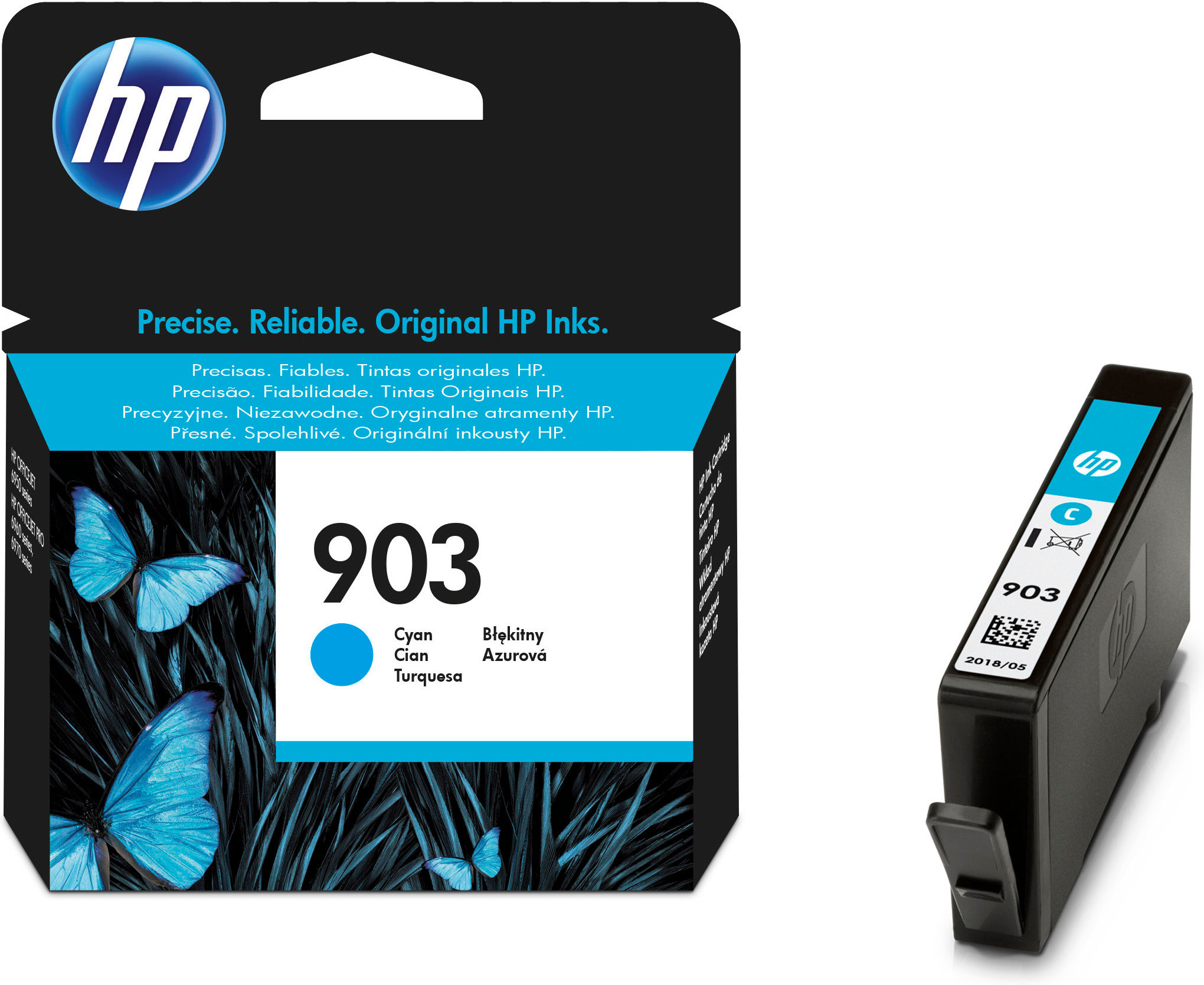 Voir la diapositive 3 : HP Cartouche d'Encre HP 903 Cyan Authentique (T6L87AE) pour HP OfficeJet 6950, HP OfficeJet Pro 6960 / 6970