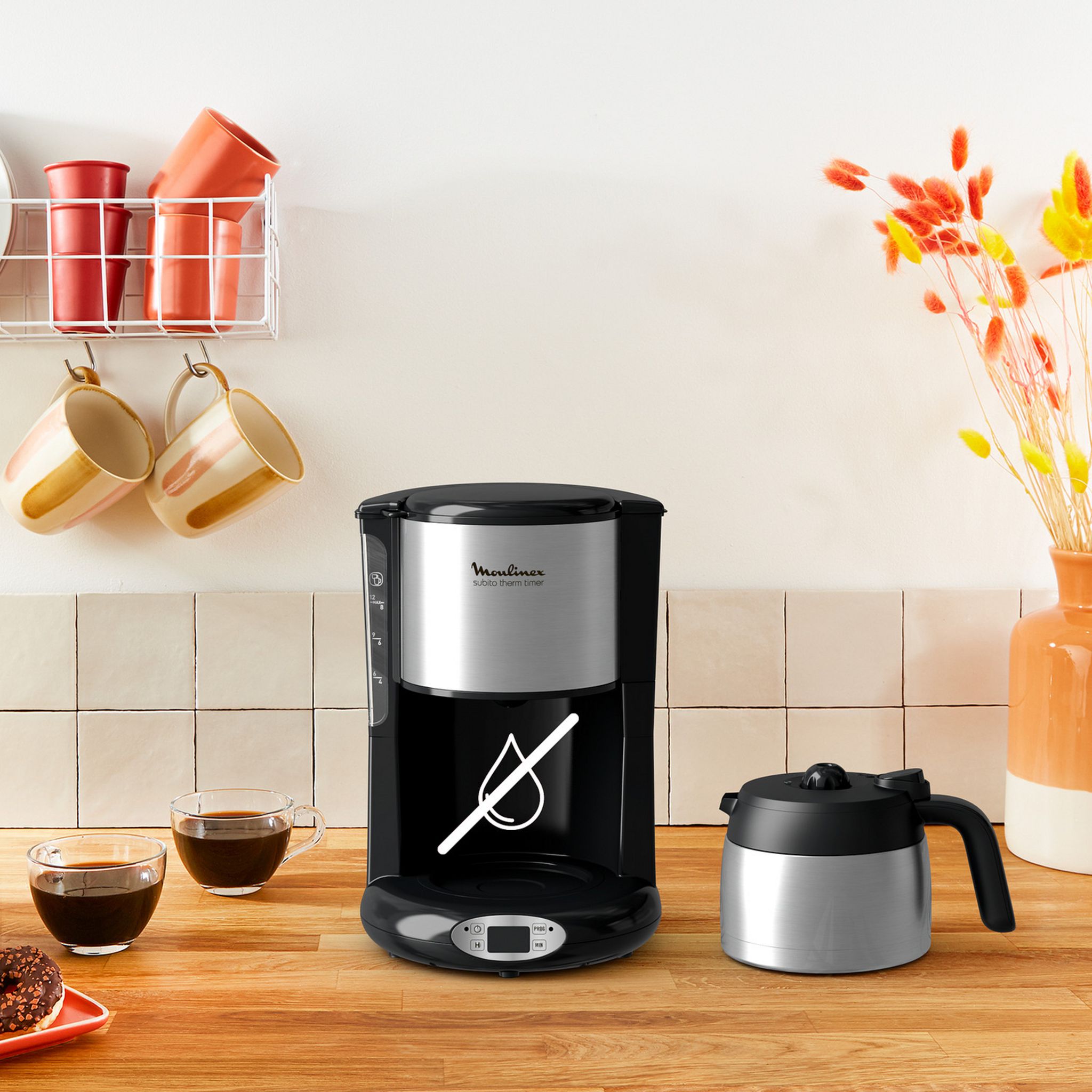 Voir la diapositive 2 : MOULINEX Cafetière isotherme programmable FT362811 Subito