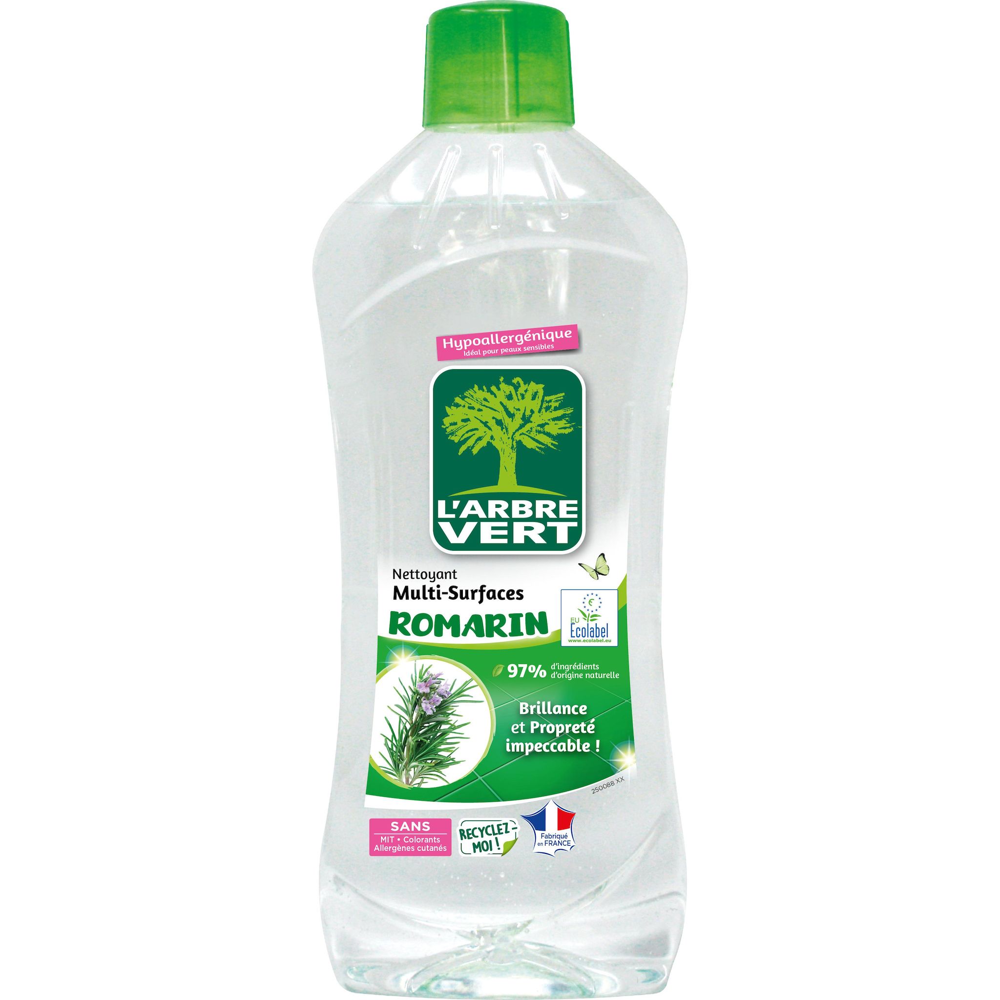 Voir la diapositive 2 : L'ARBRE VERT Nettoyant liquide multi-surfaces senteur romarin 28 lavages 1l