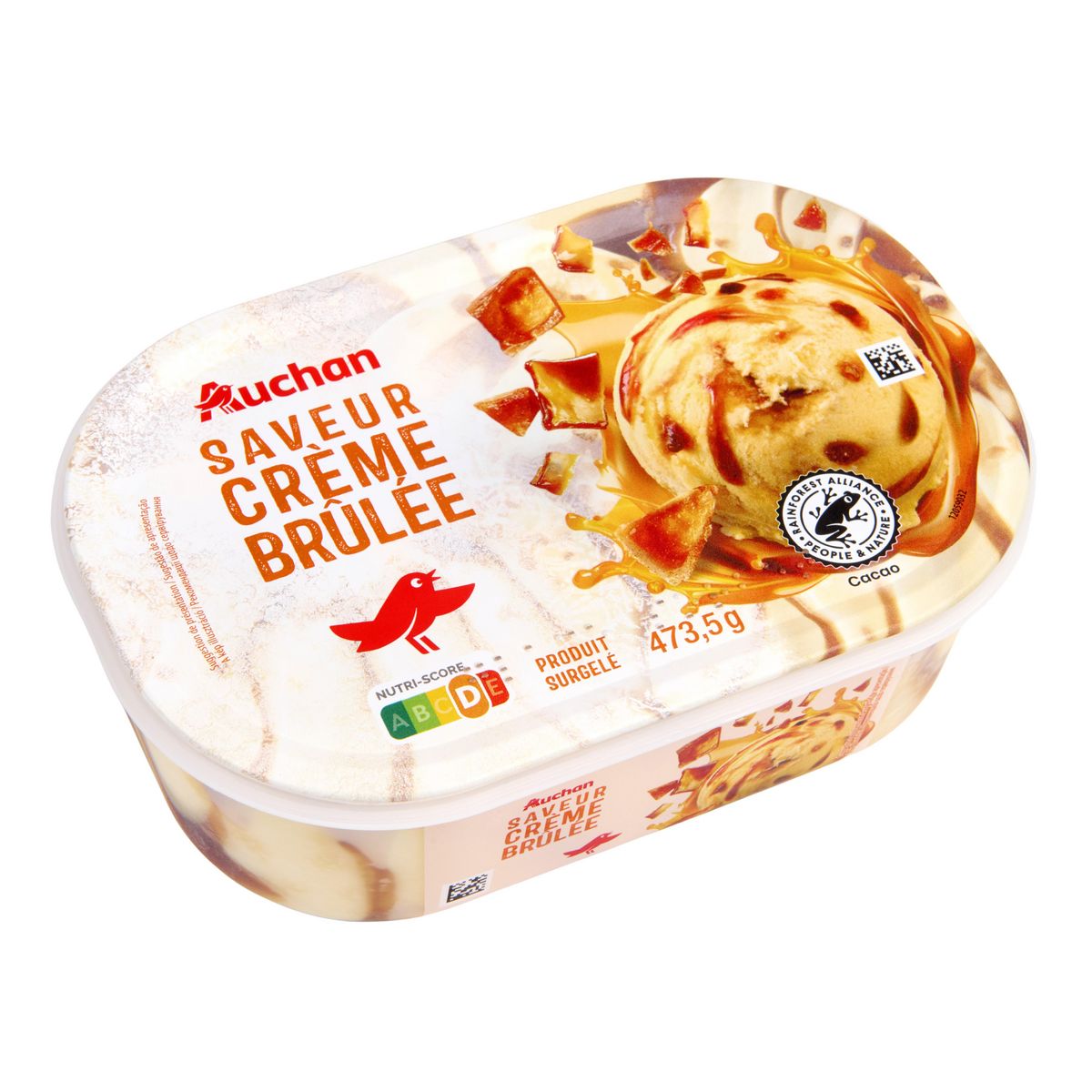 AUCHAN Glace saveur crème brulée 473,5g