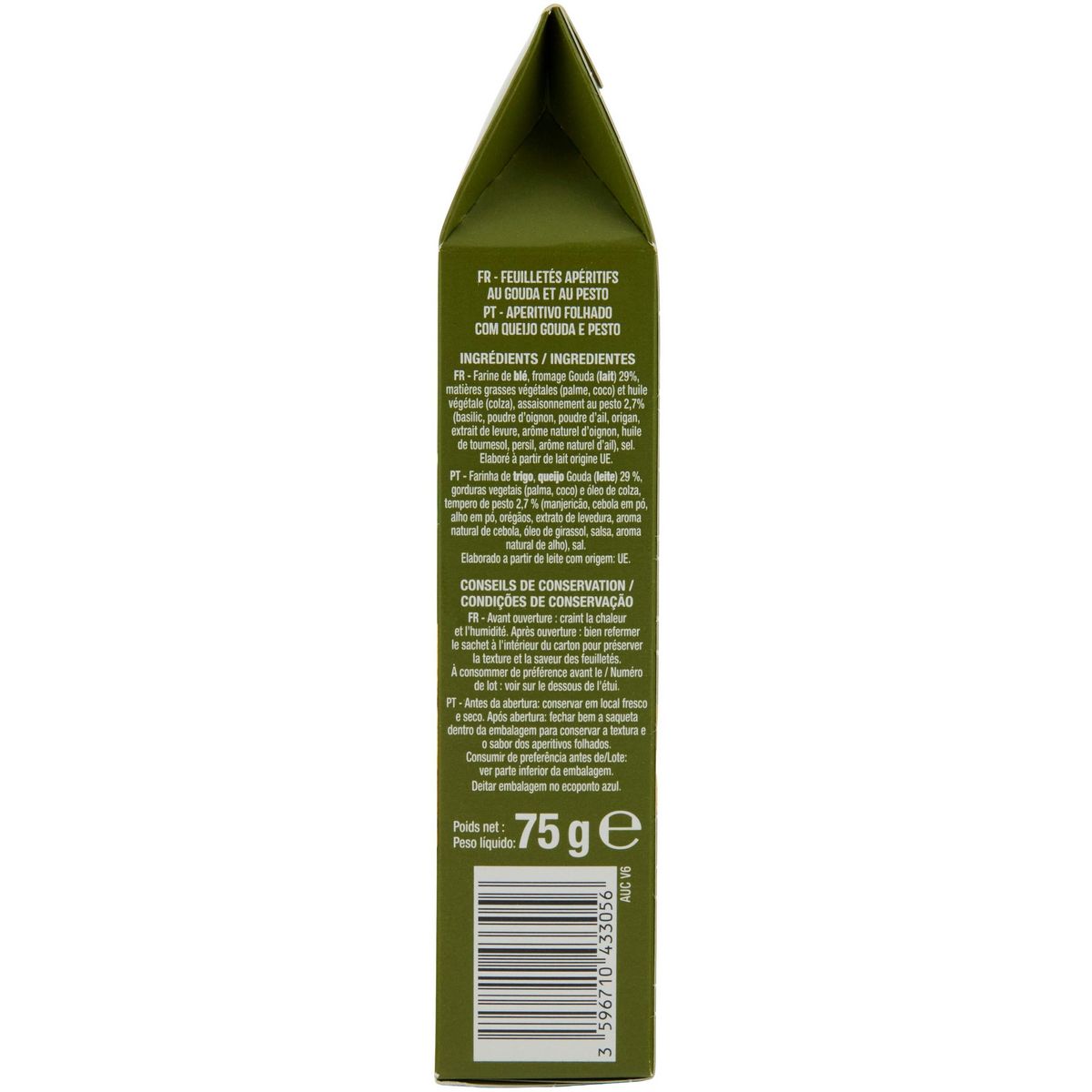 AUCHAN Feuilletés gouda et pesto pur beurre 75g