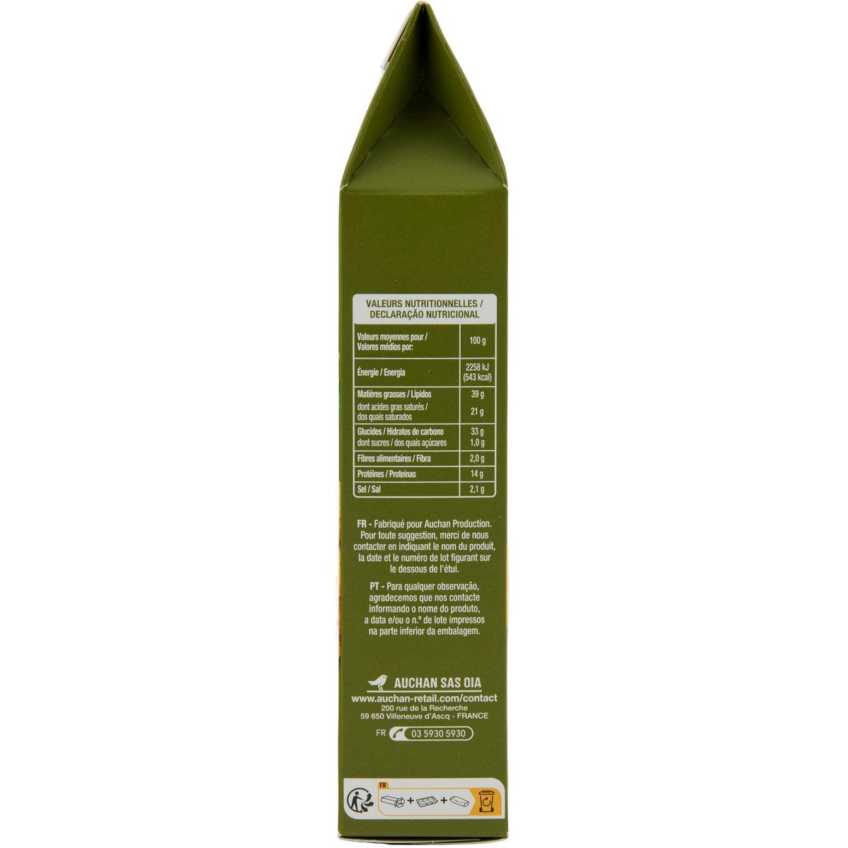 AUCHAN Feuilletés gouda et pesto pur beurre 75g