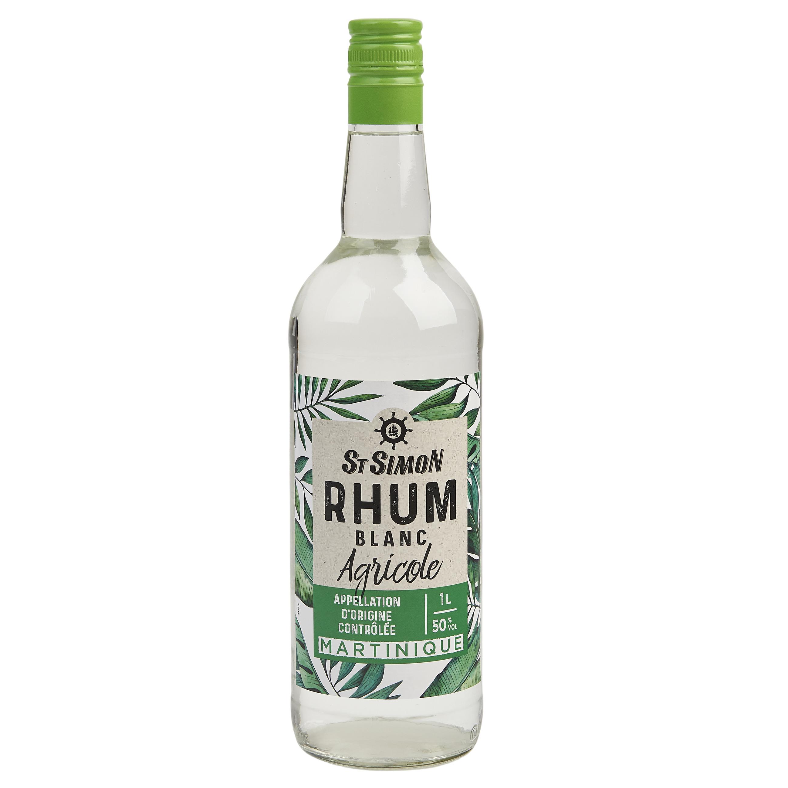 Voir la diapositive 2 : ST SIMON Rhum blanc agricole martinique 50% 1l