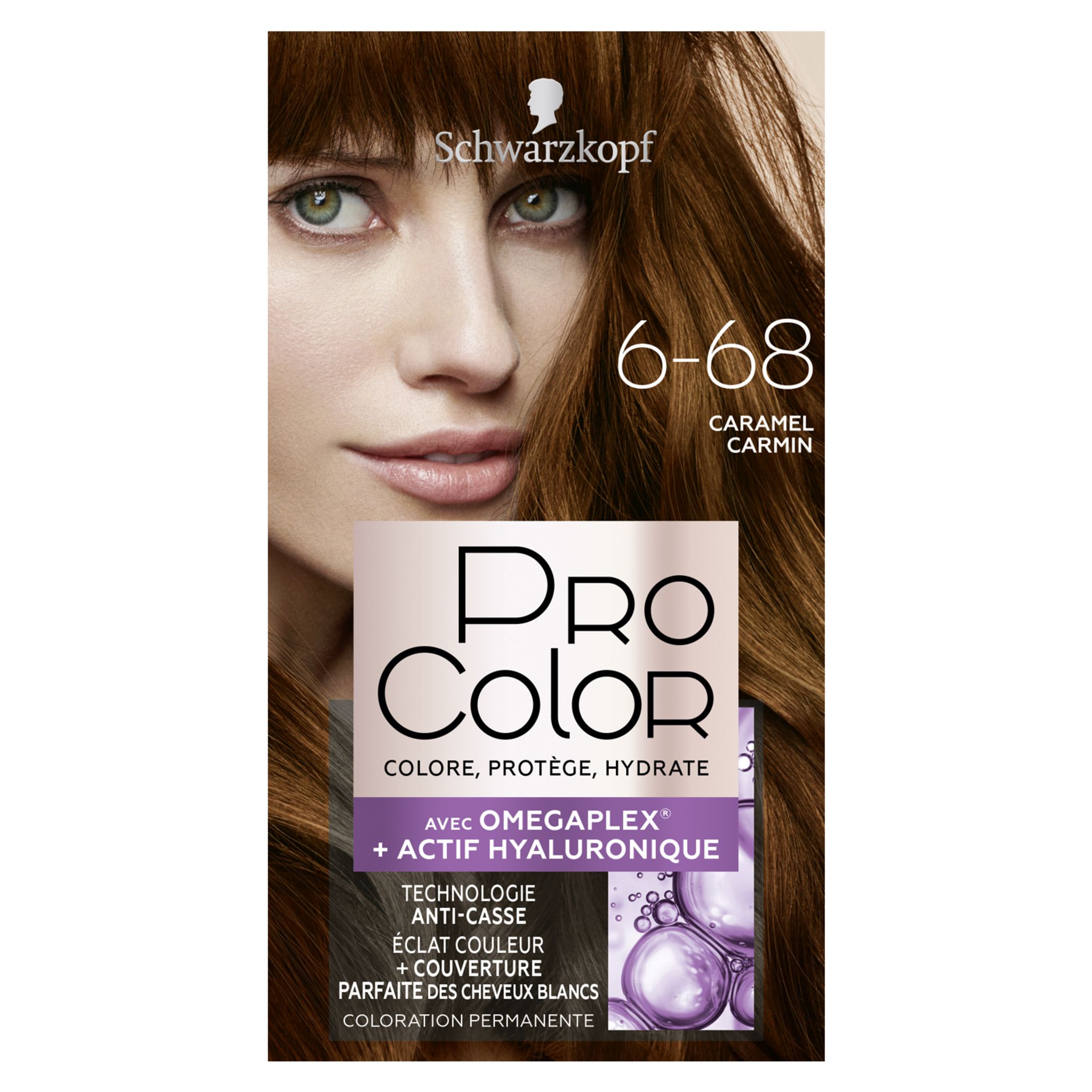 SCHWARZKOPF Procolor Coloration permanente 6.68 caramel carmin anti-casse 1 kit
