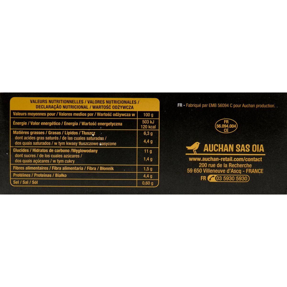 AUCHAN Mini gratins dauphinois crème fraîche et comté 4 pièces 480g