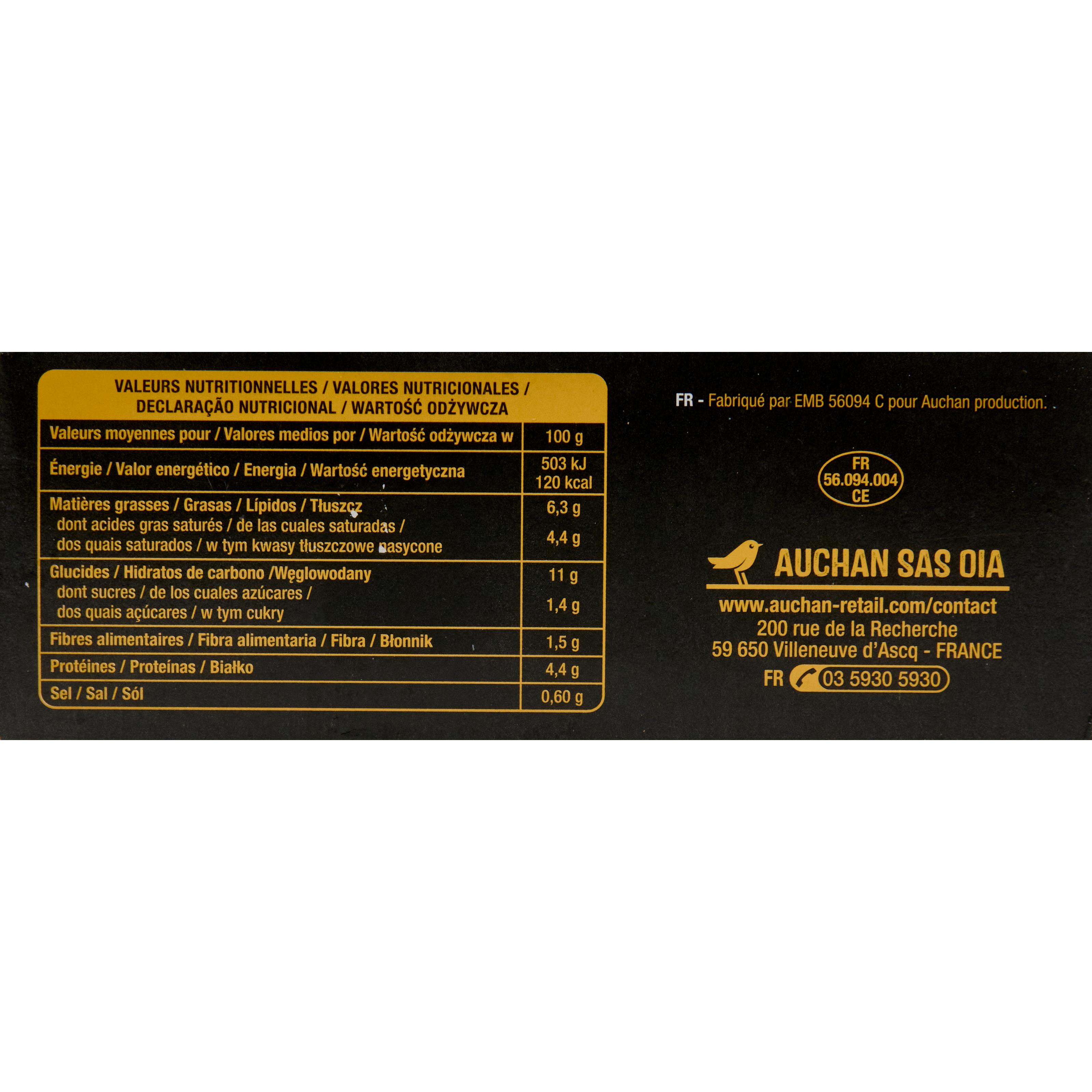 Voir la diapositive 4 : AUCHAN Mini gratins dauphinois crème fraîche et comté 4 pièces 480g