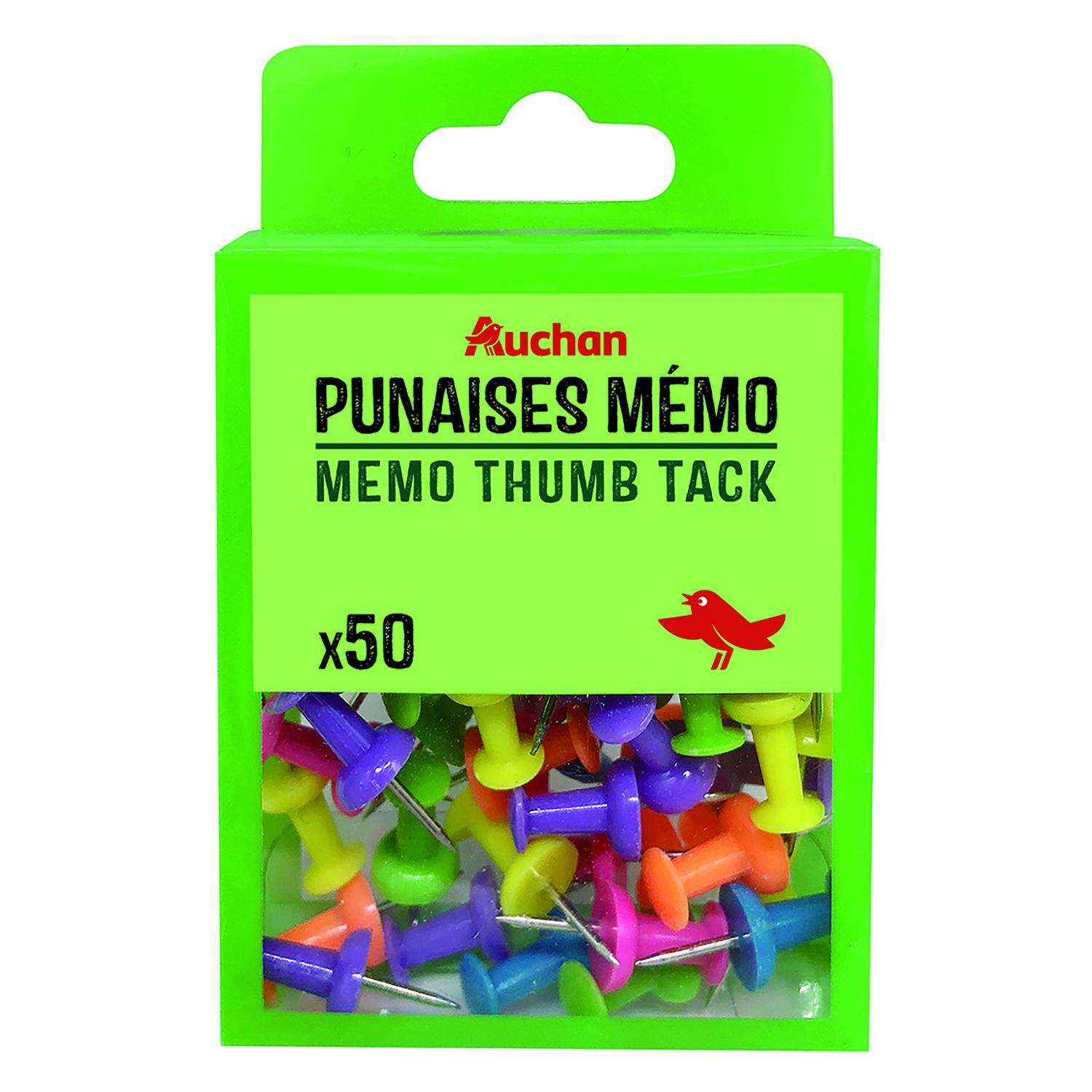 AUCHAN Boite de 50 punaises Memo 9mm