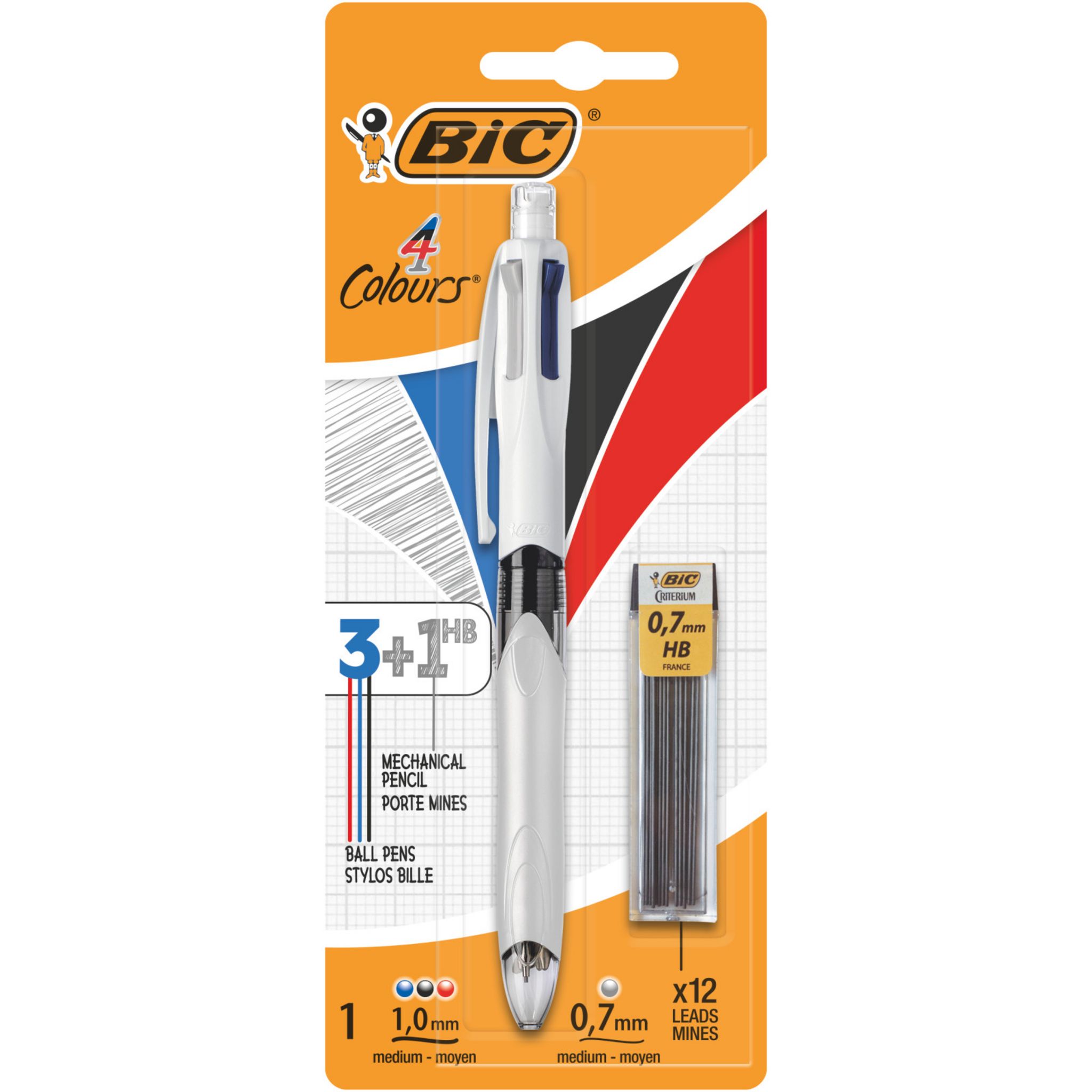 Voir la diapositive 2 : BIC stylo 3 couleurs + recharge porte-mines HB