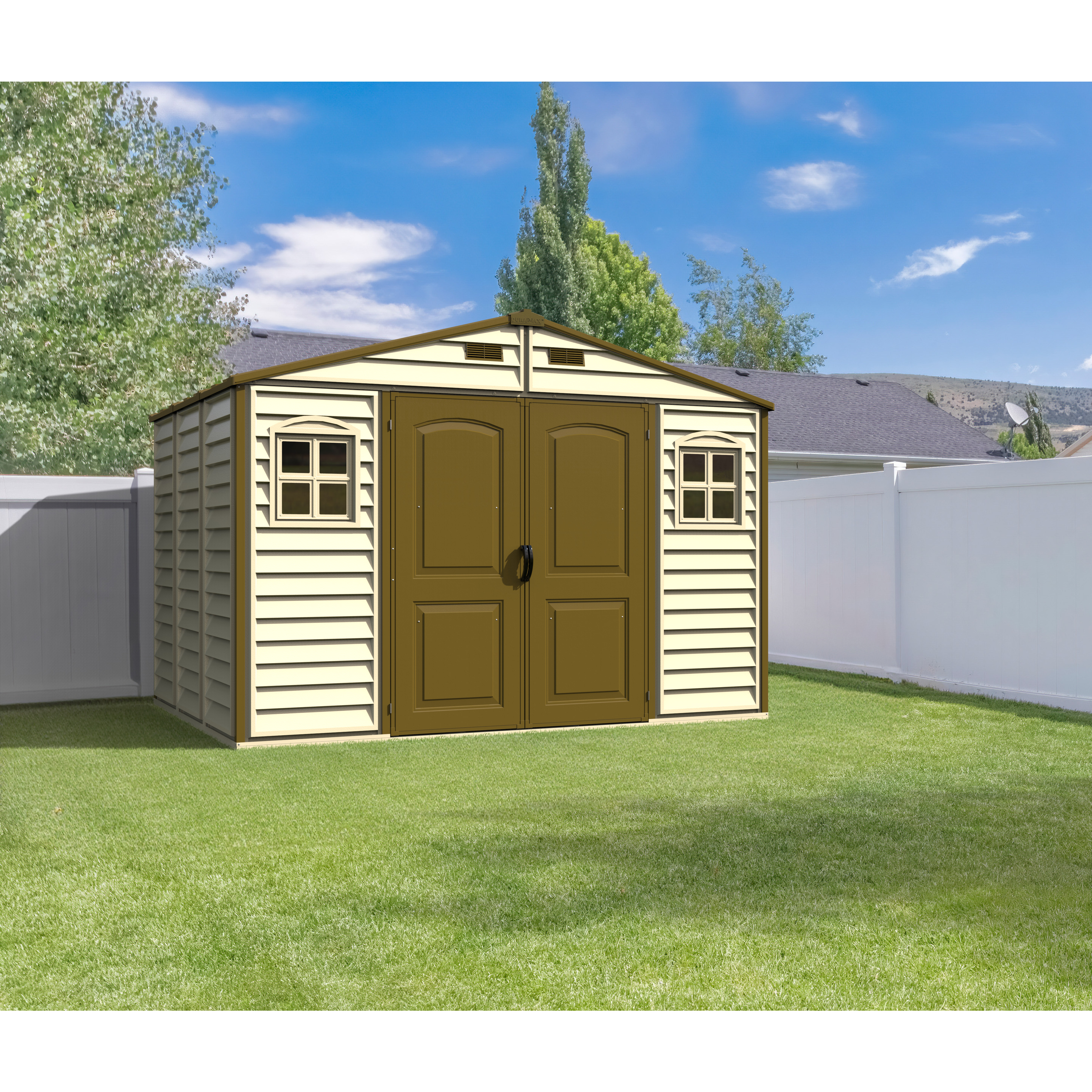 Voir la diapositive 2 : DURAMAX Abri de jardin PVC - 7,32m² - TROMSO