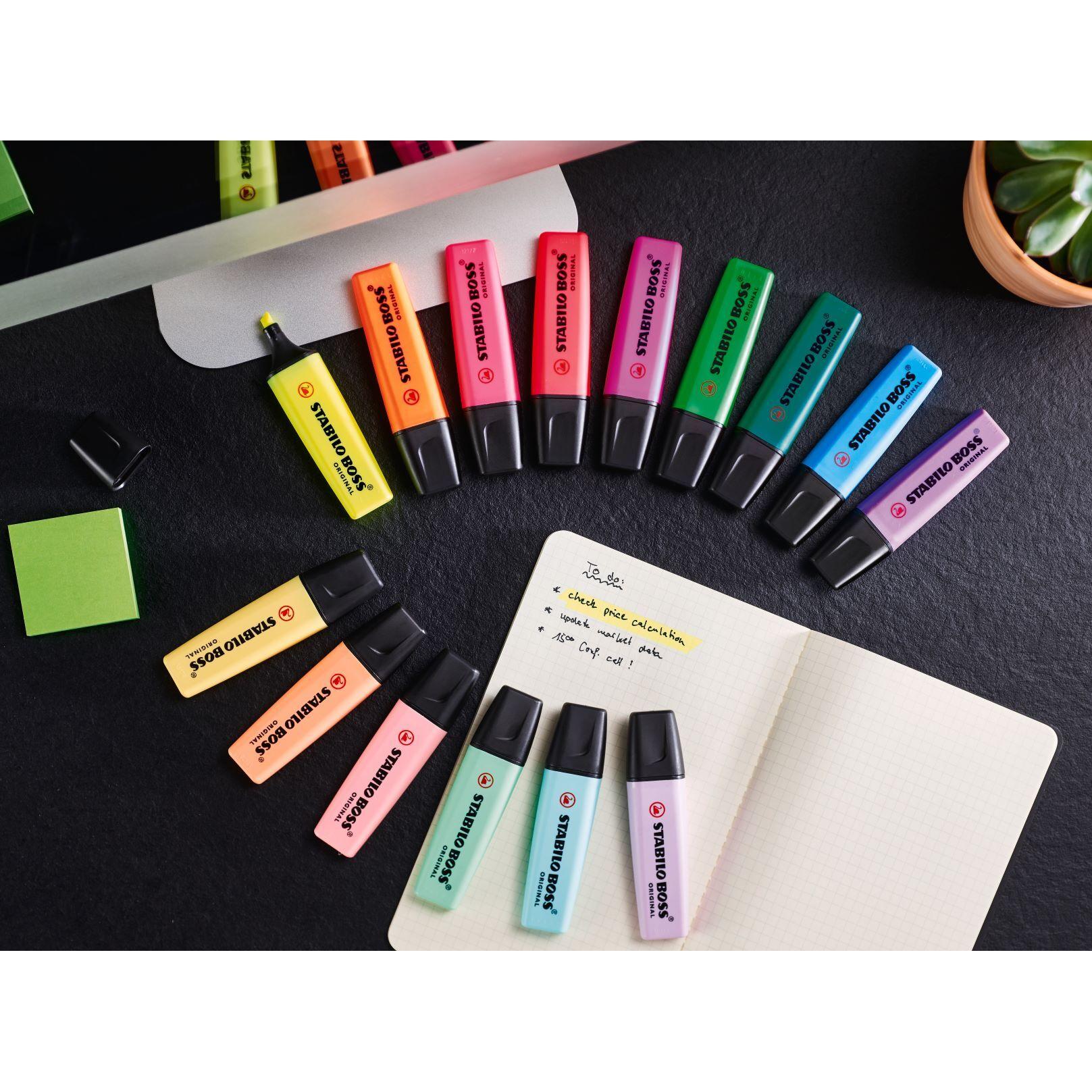 Voir la diapositive 3 : STABILO Surligneur BOSS Original 6 Fluos+6 Pastels