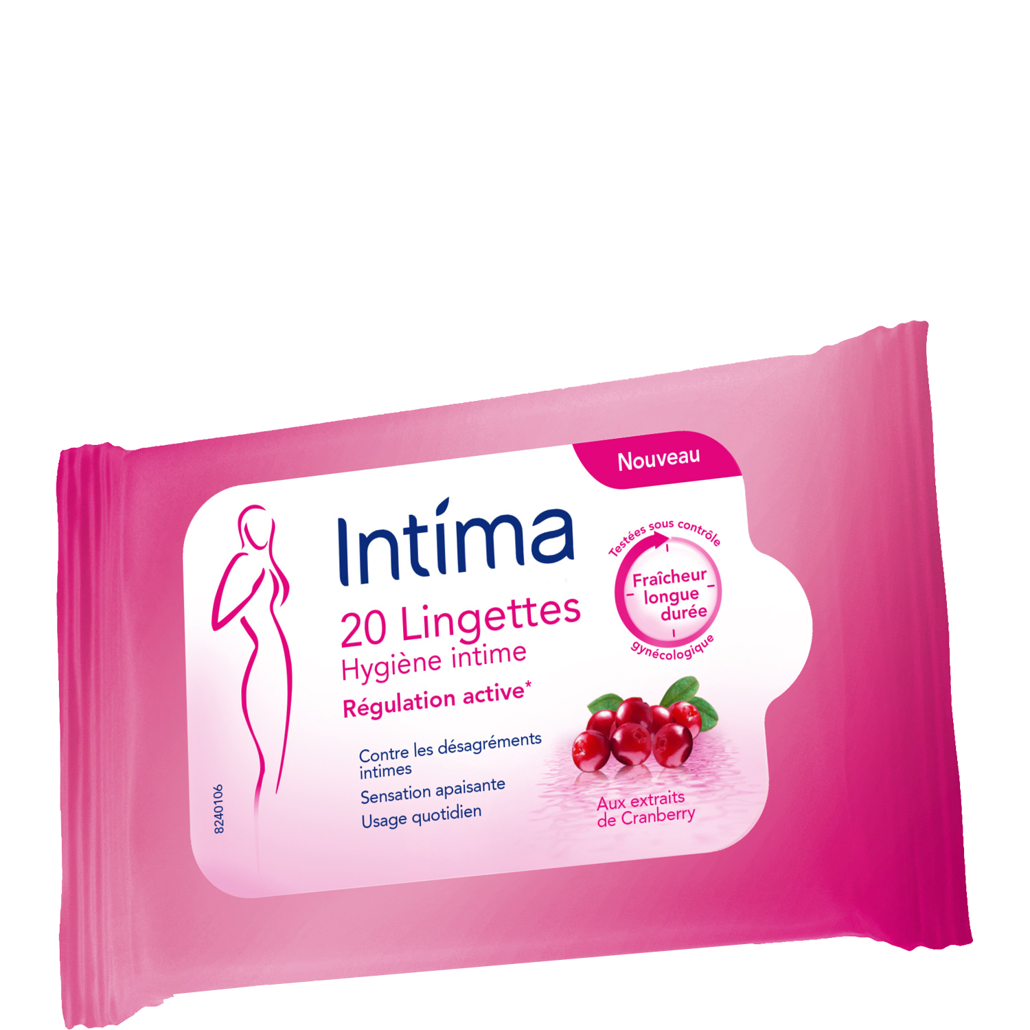 INTIMA Lingettes hygiène intime fraîcheur longue durée 20 lingettes