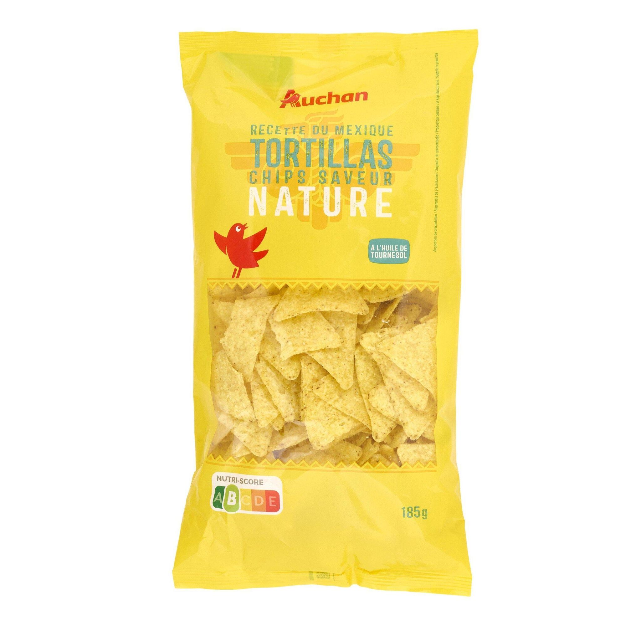Voir la diapositive 2 : AUCHAN Tortillas nature à l'huile de tournesol 185g