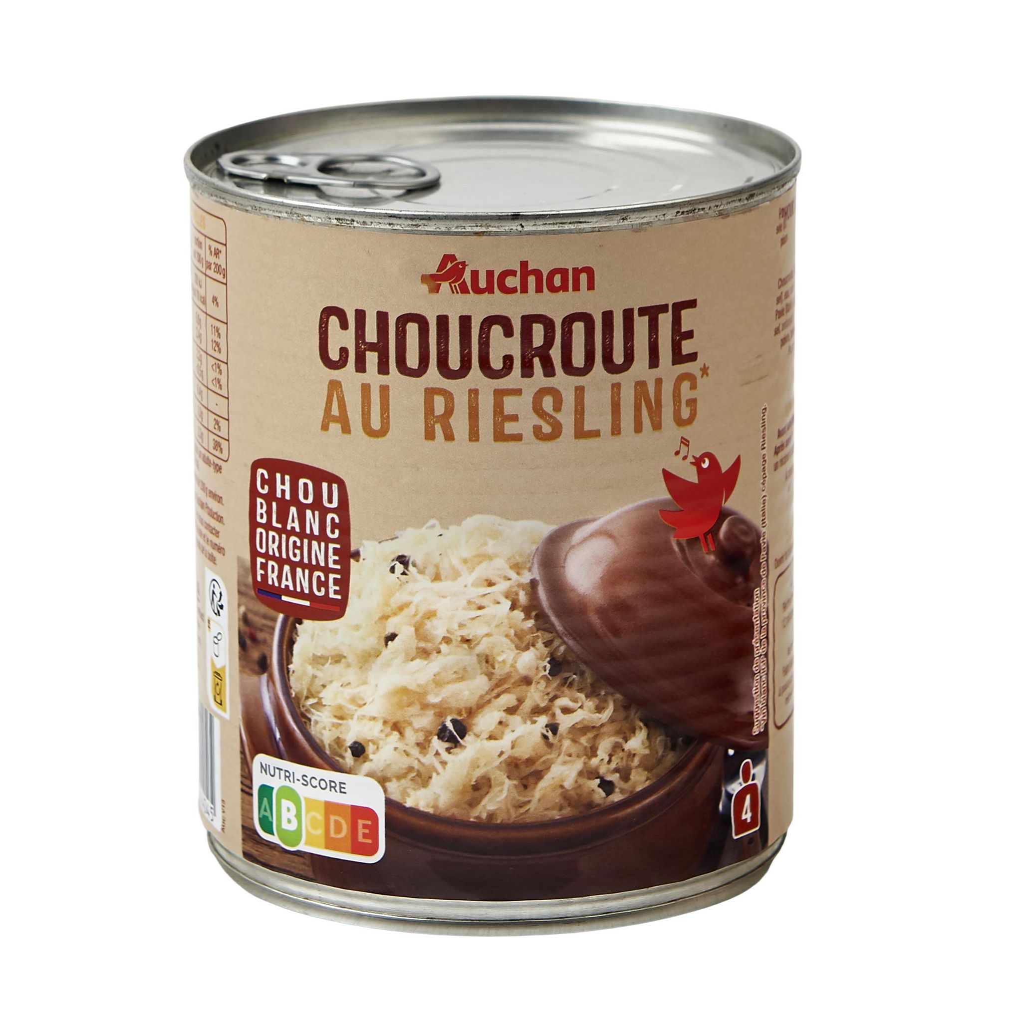 Voir la diapositive 2 : AUCHAN Choucroute au Riesling 4 portions 810g