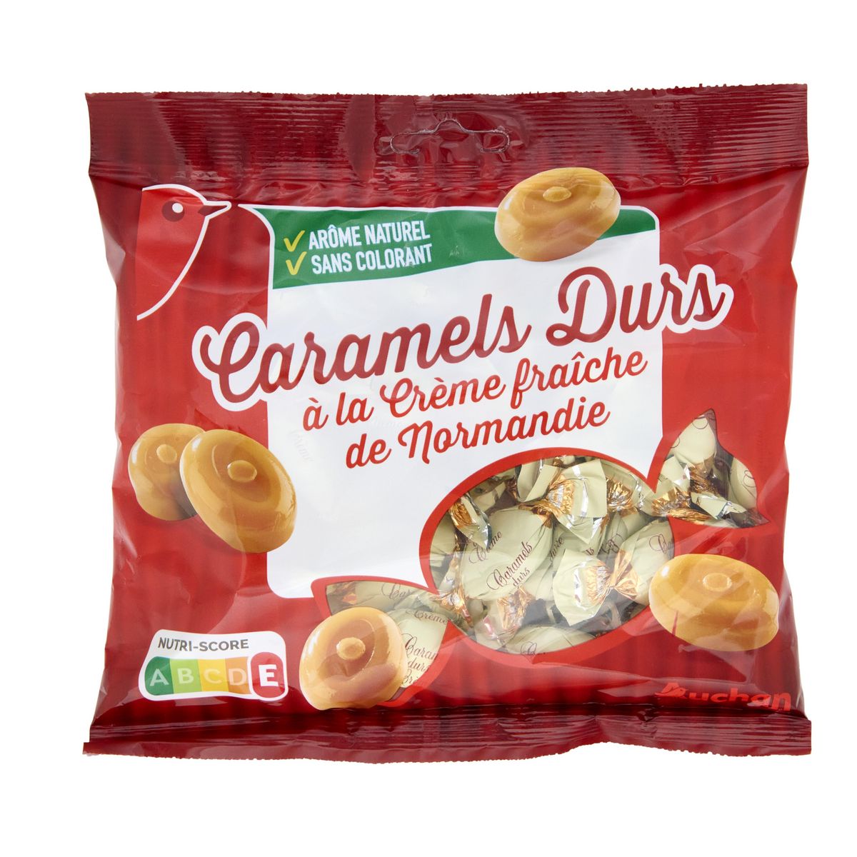 AUCHAN Bonbons caramels crème fraîche 175g